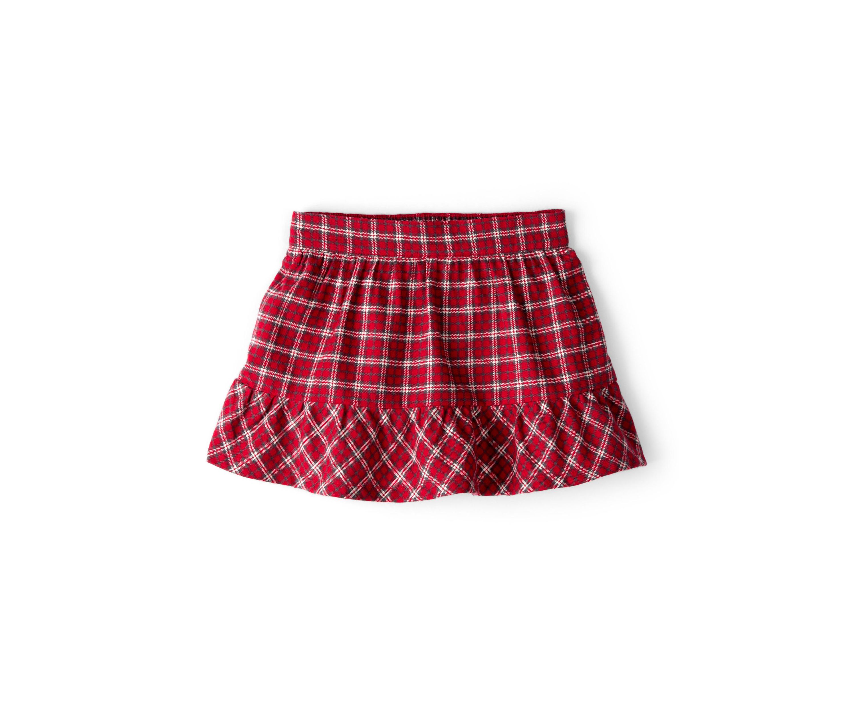 Toddler Girls Christmas Plaid Printed Skirt