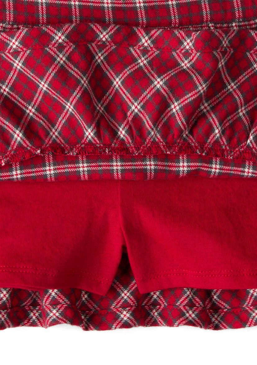 Toddler Girls Christmas Plaid Printed Skirt