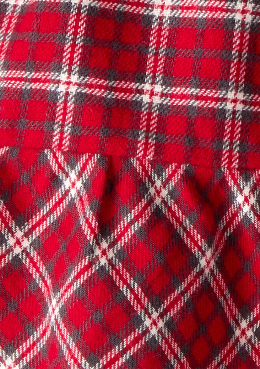 Toddler Girls Christmas Plaid Printed Skirt