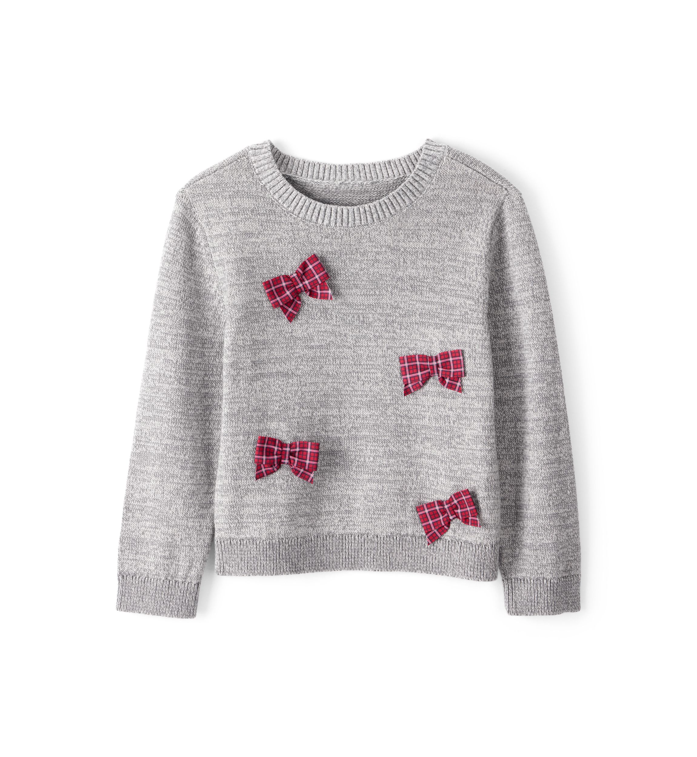 Toddler Girls Bow Accented Christmas Sweater