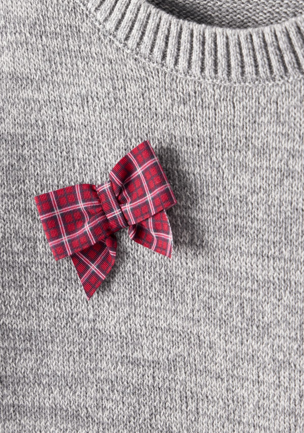 Toddler Girls Bow Accented Christmas Sweater