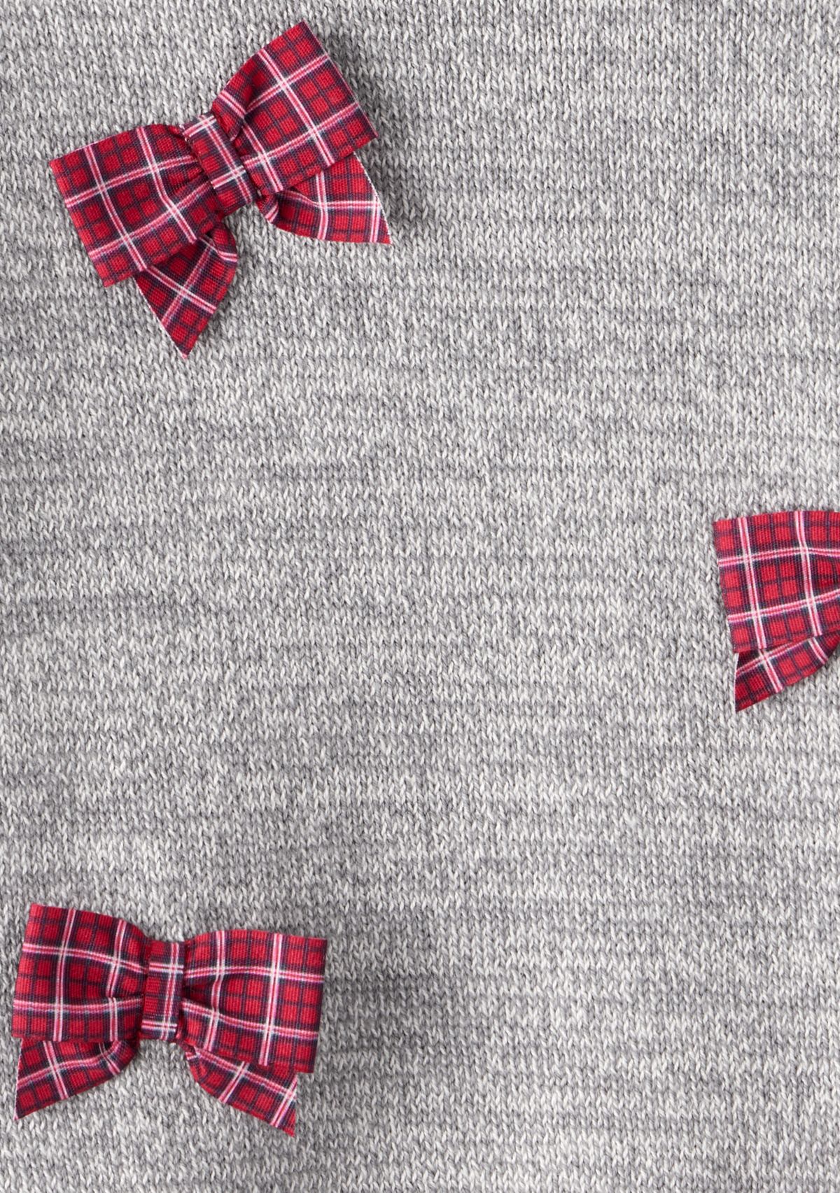 Toddler Girls Bow Accented Christmas Sweater