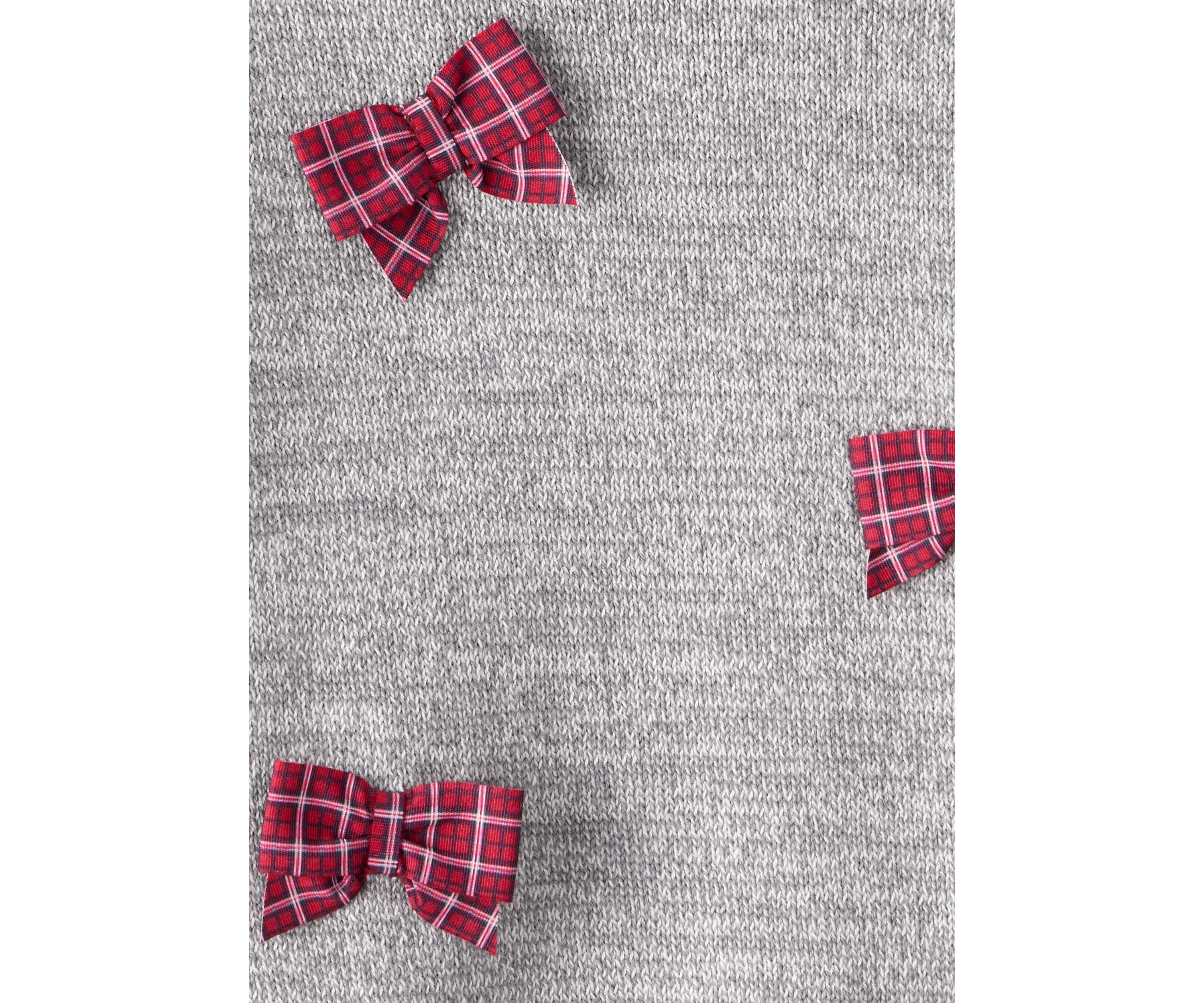 Toddler Girls Bow Accented Christmas Sweater