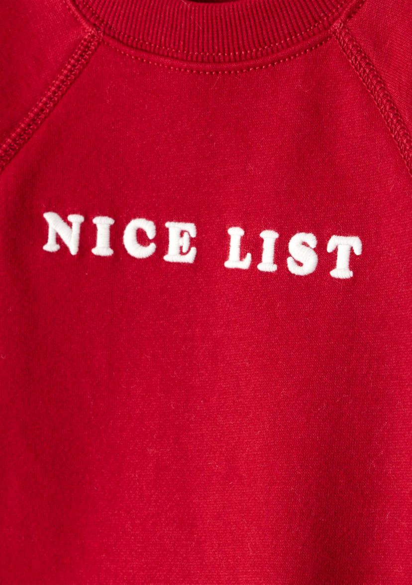 Toddler Boys Christmas Nice List Long Sleeve Graphic Sweatshirt