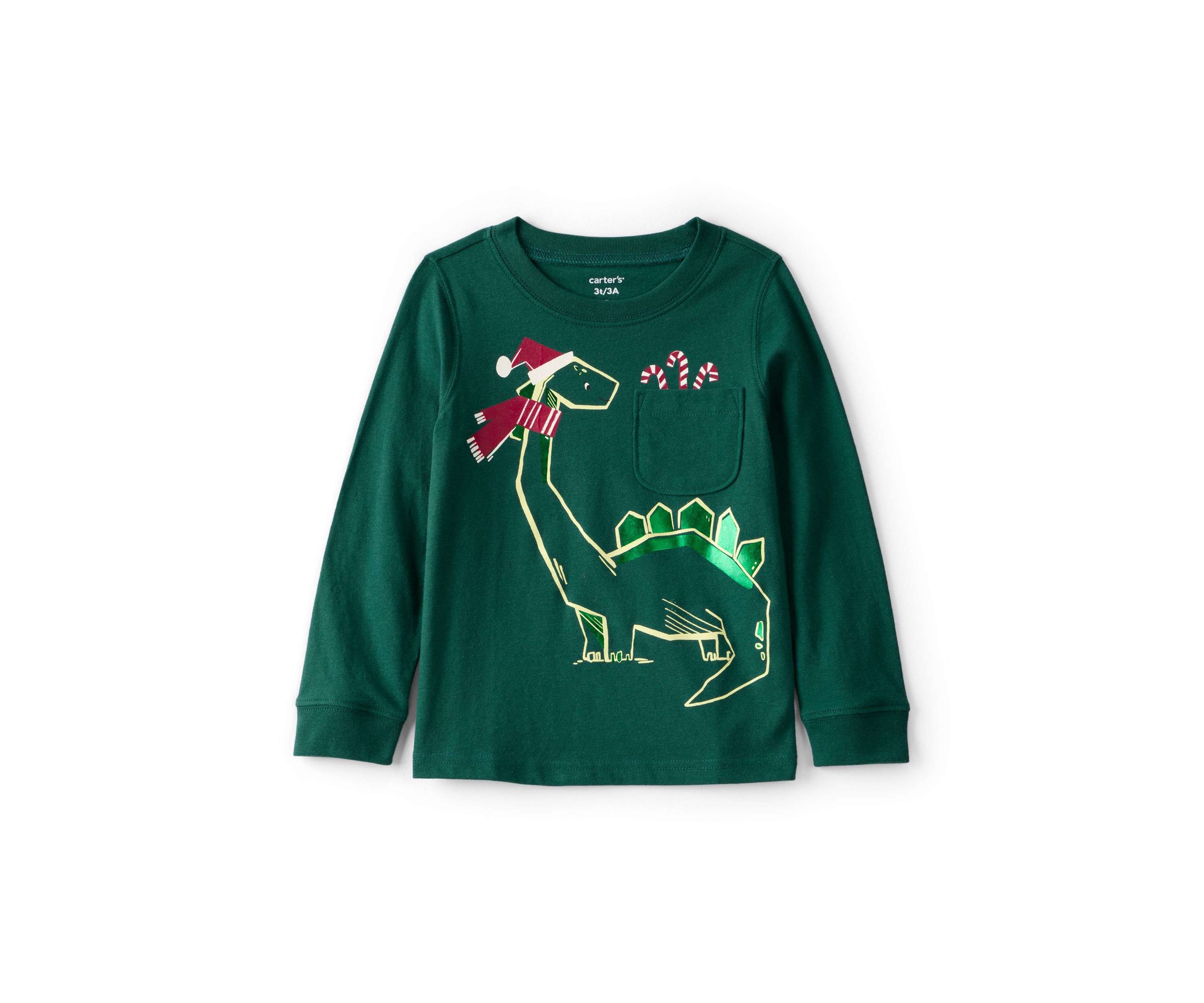 Toddler Boys Festive Dinosaur Graphic Knit Shirt