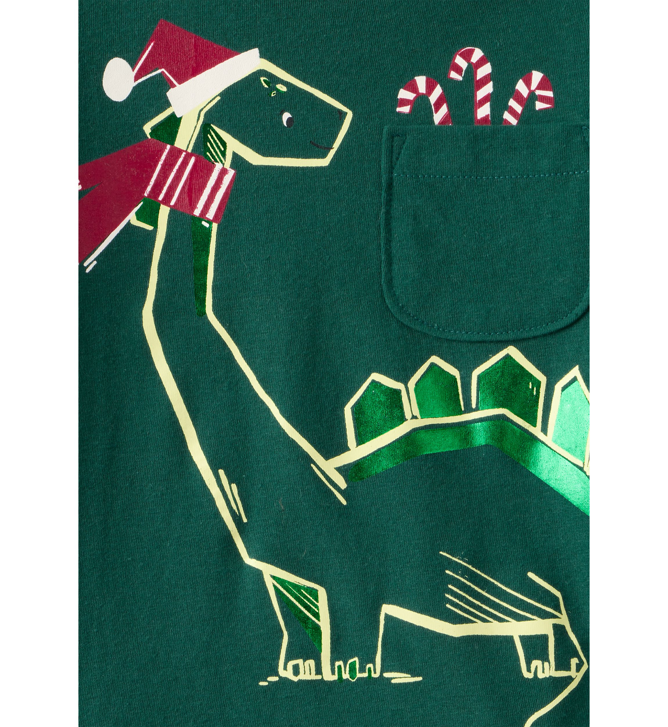 Toddler Boys Festive Dinosaur Graphic Knit Shirt