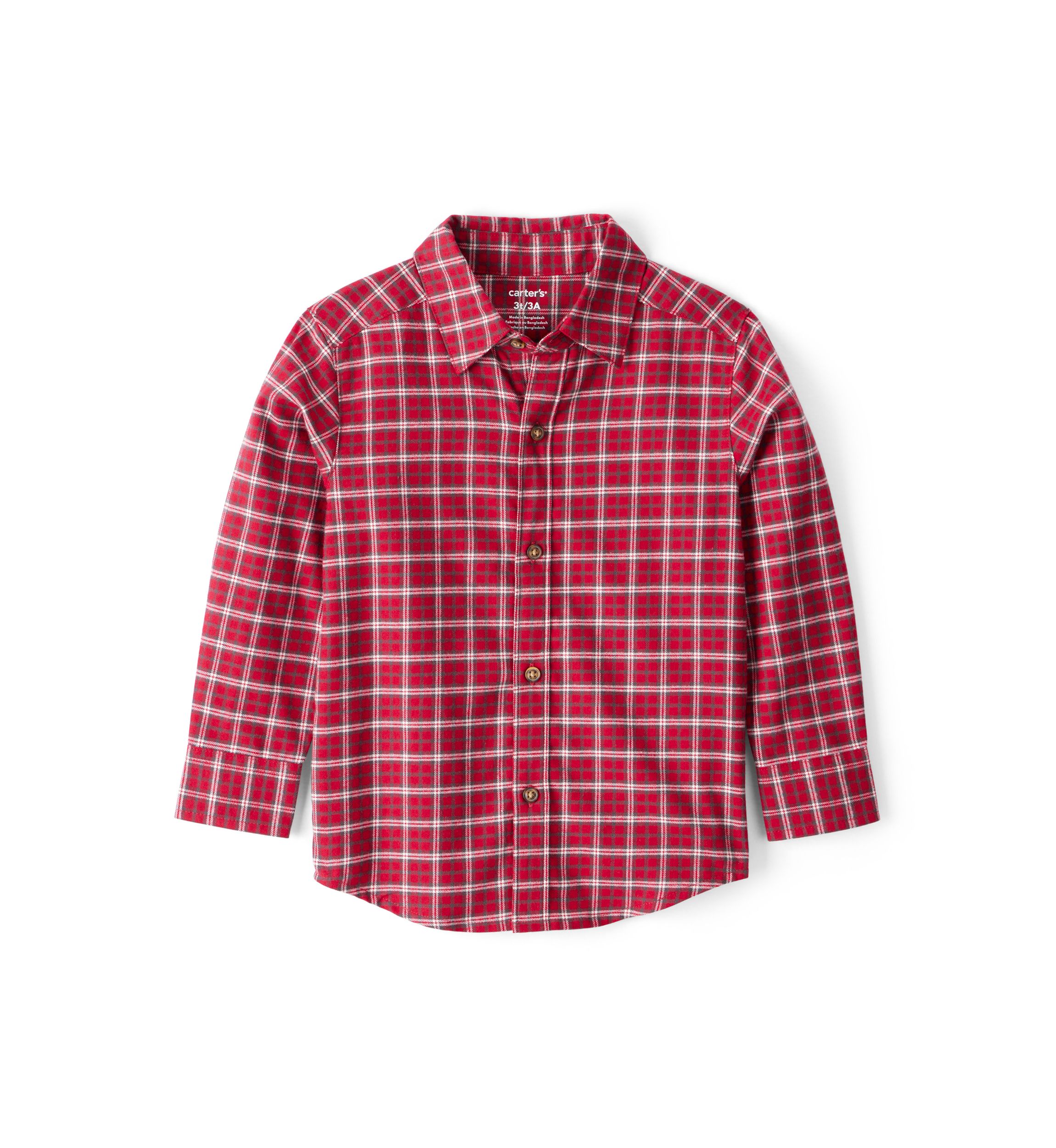 Toddler Boys Plaid Printed Woven Shirt