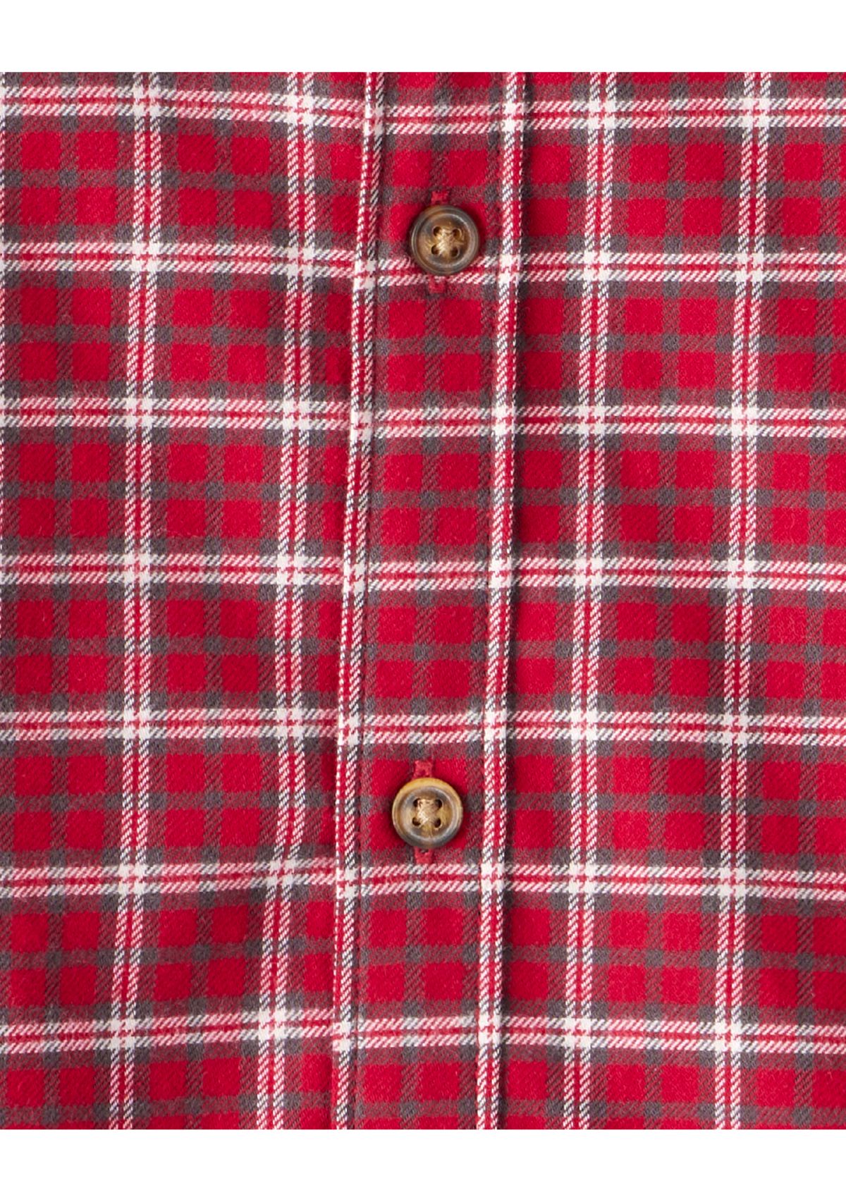 Toddler Boys Plaid Printed Woven Shirt