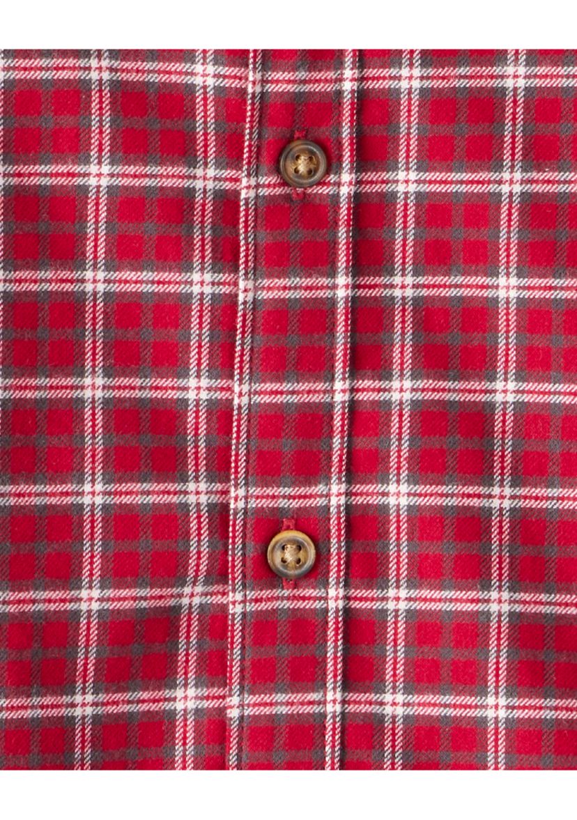 Toddler Boys Plaid Printed Woven Shirt