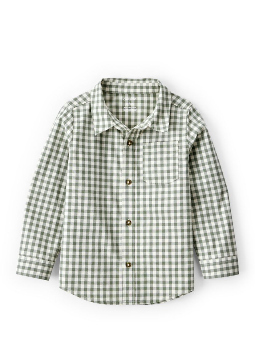 Toddler Boys Long Sleeve Poplin Shirt