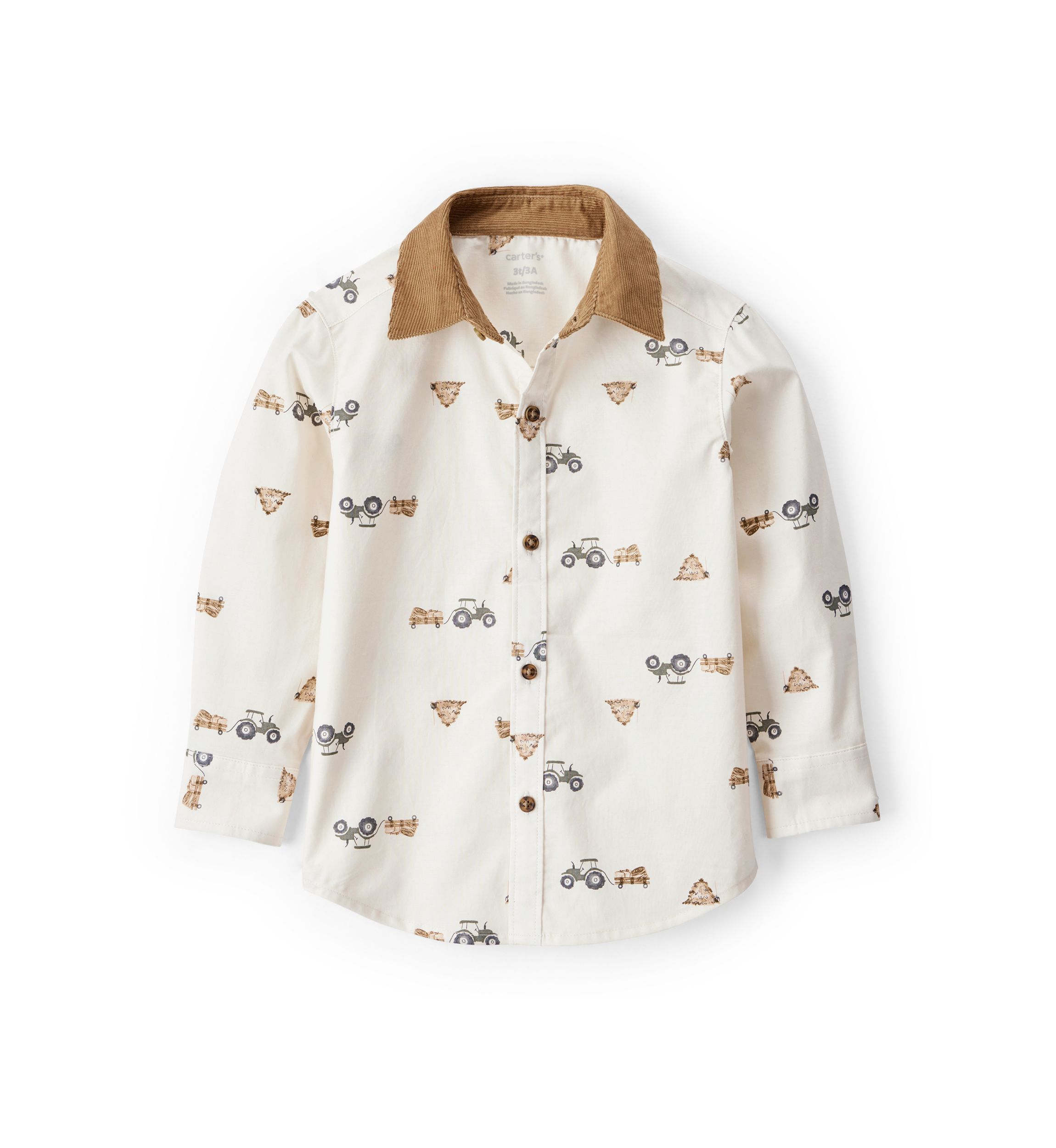 Toddler Boys Long Sleeve Twill Shirt