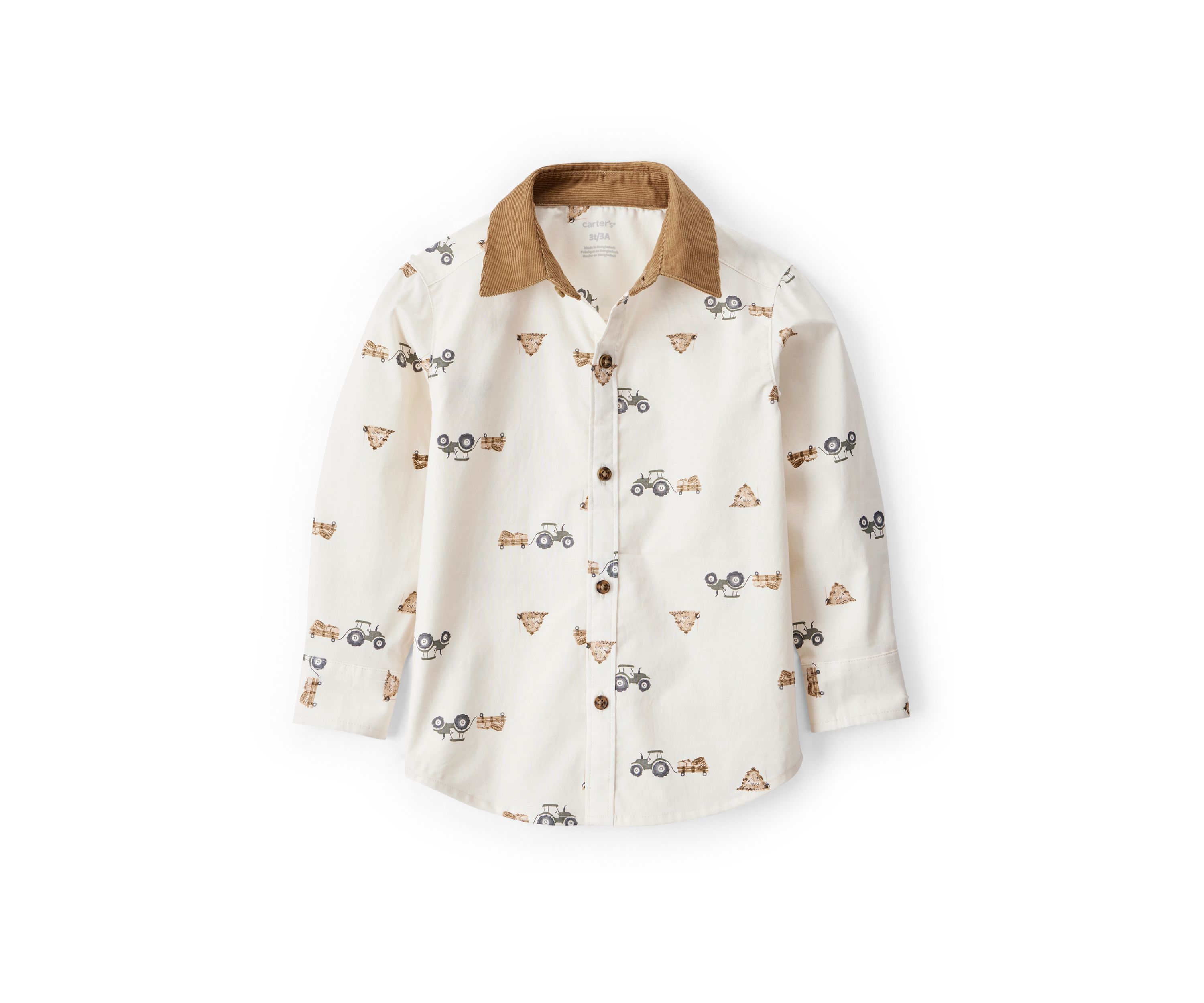 Toddler Boys Long Sleeve Twill Shirt
