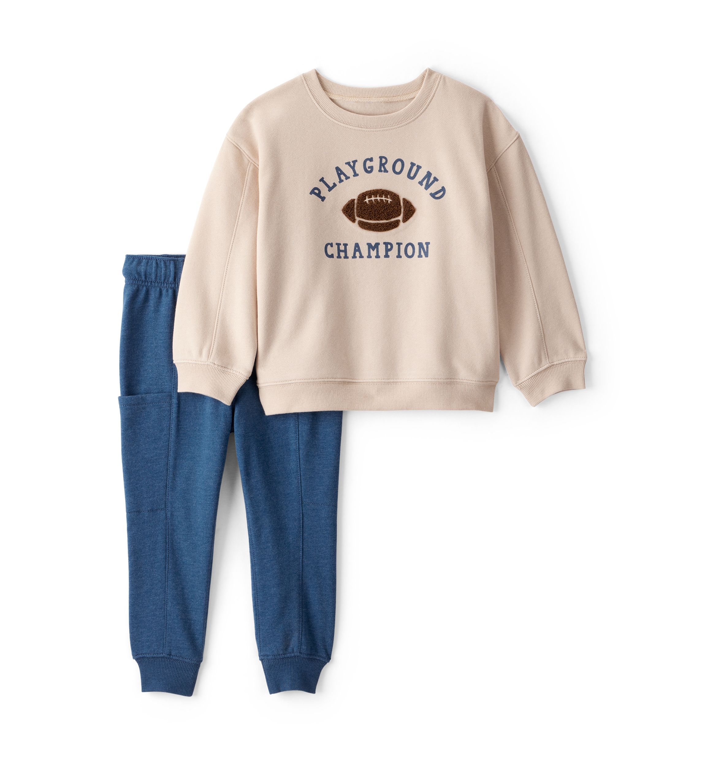 Toddler Boys Football Graphic Sweatshirt and Pants Set