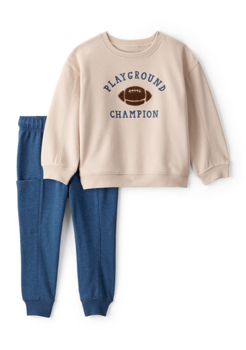 Toddler Boys Football Graphic Sweatshirt and Pants Set