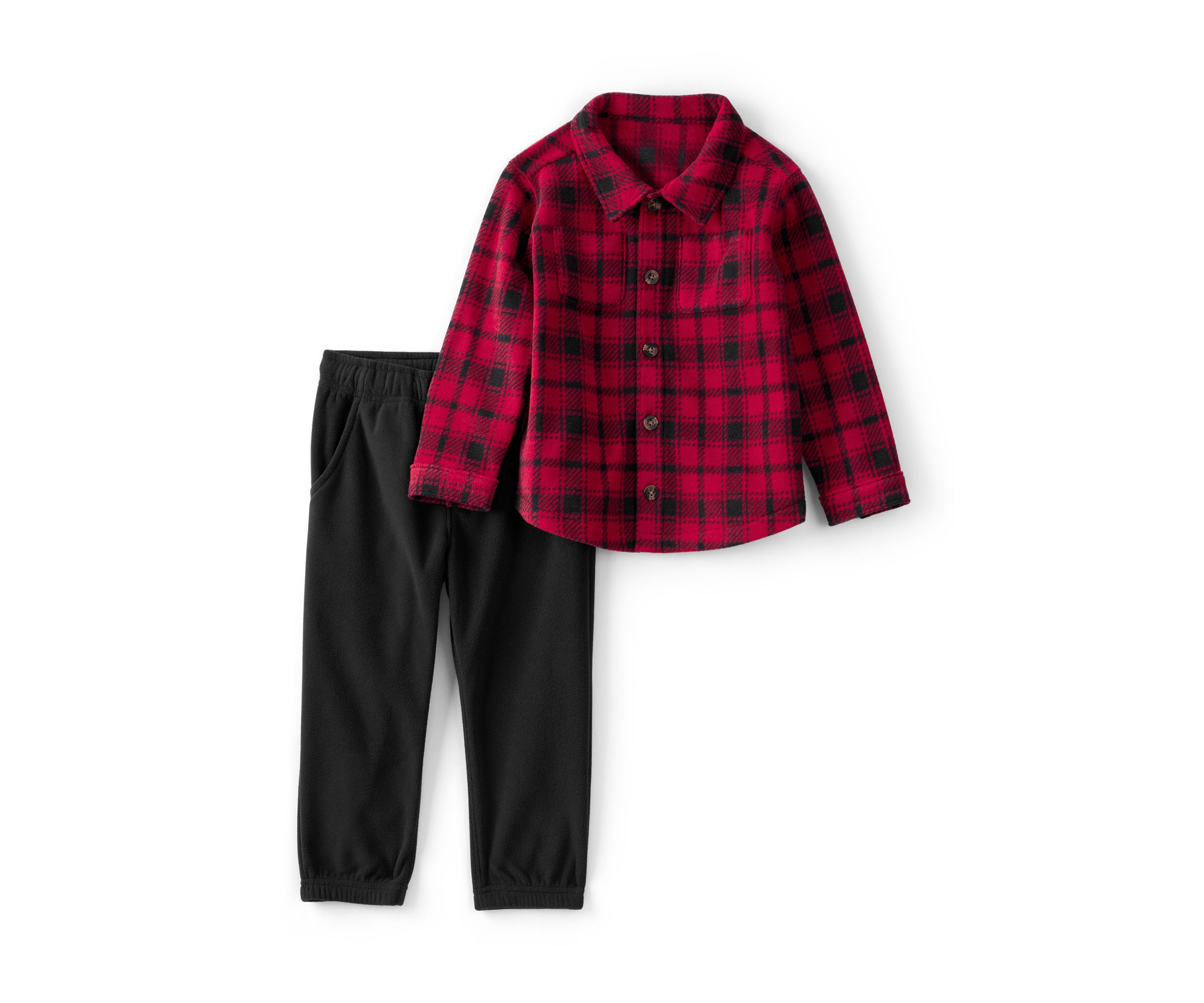 Toddler Boys 2 Piece Plaid Shirt and Pants Set