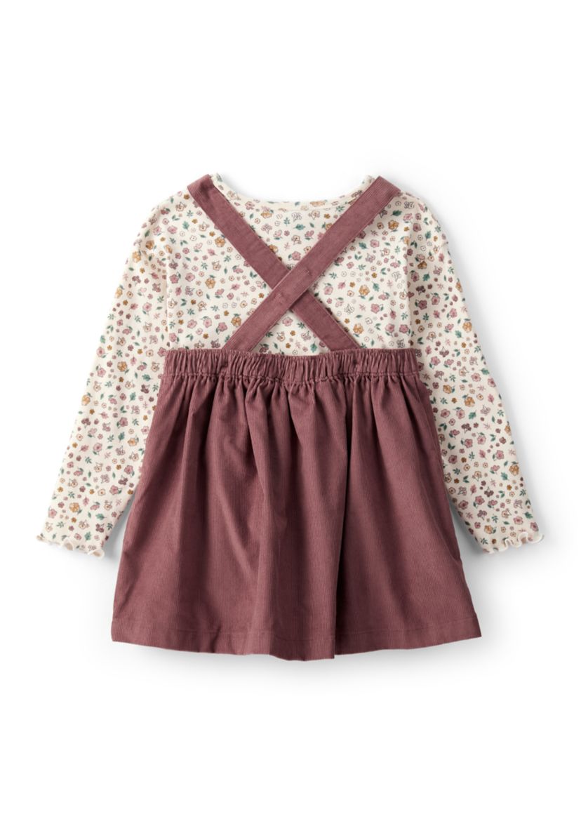 Toddler Girls Printed Top and Jumper Dress Set