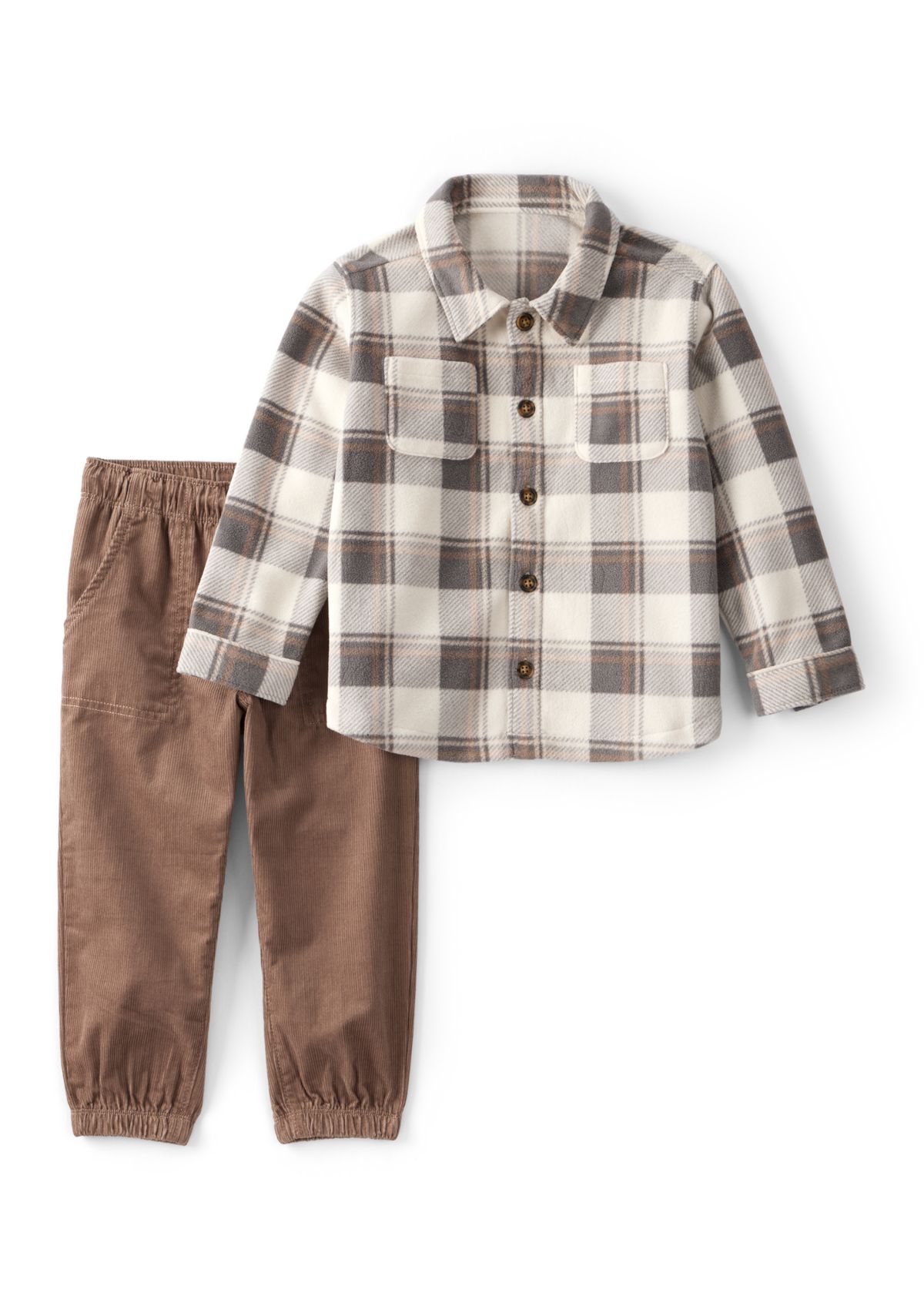 Toddler Boys Printed Shirt and Pants Set