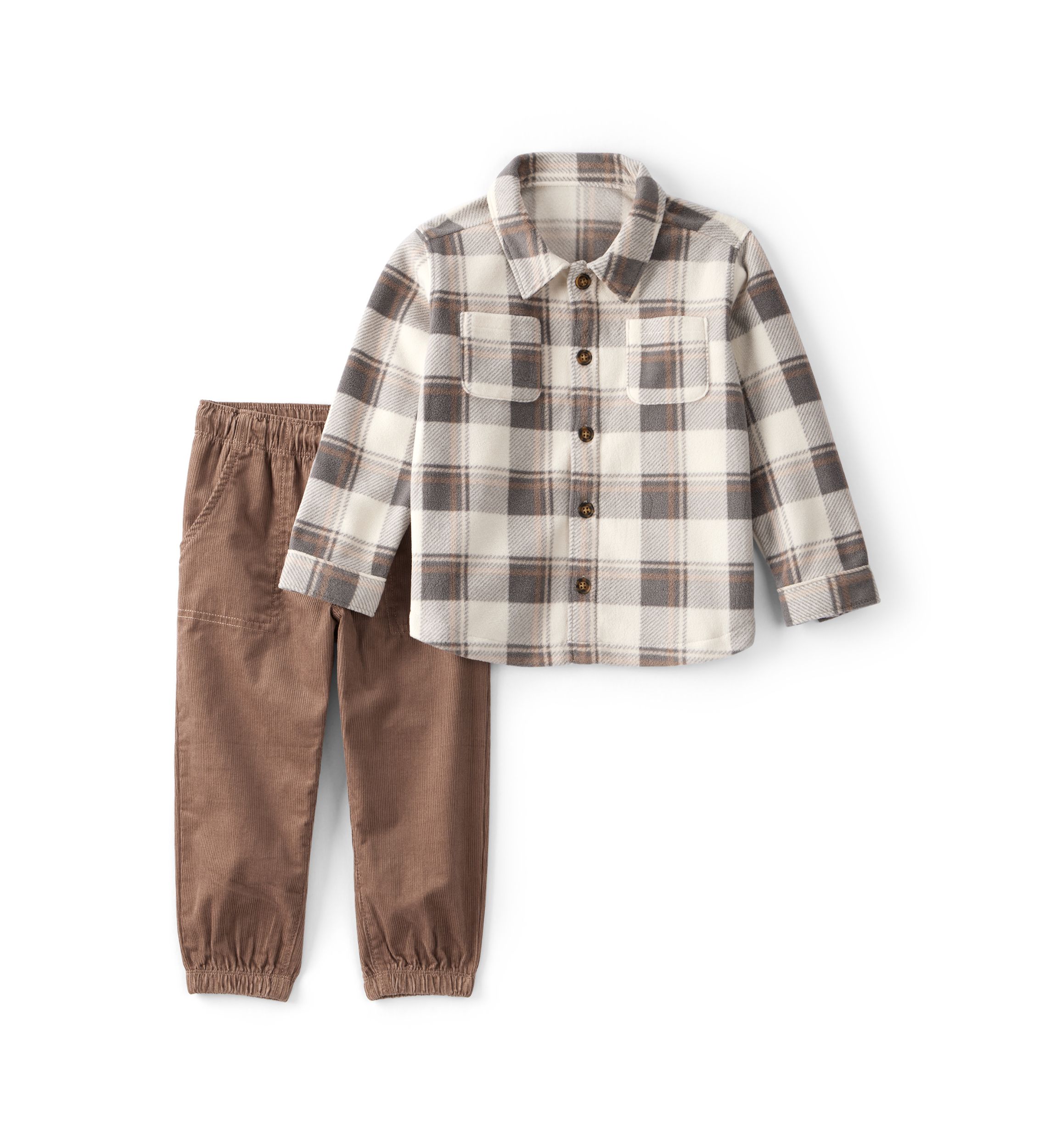 Toddler Boys Printed Shirt and Pants Set