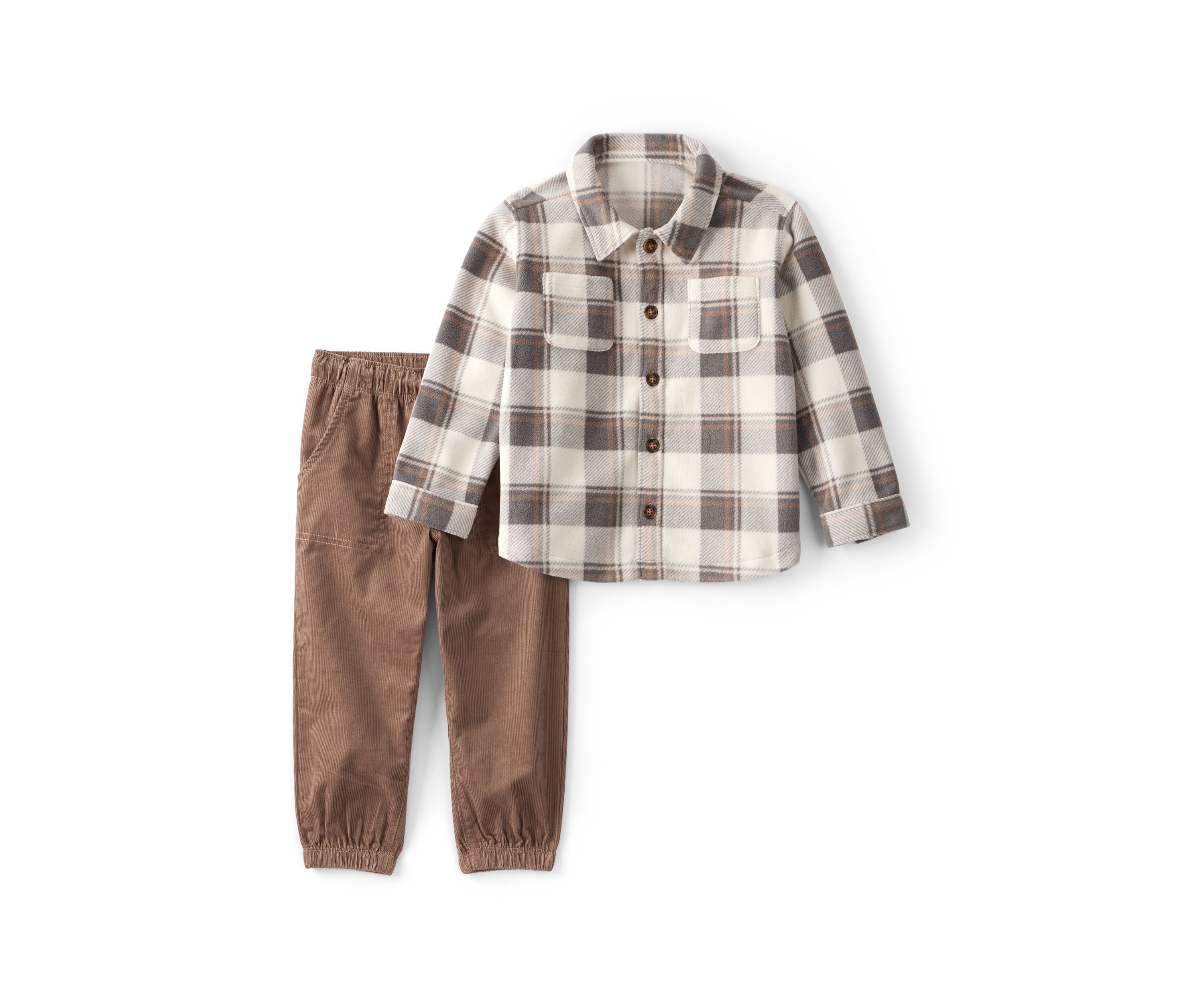 Toddler Boys Printed Shirt and Pants Set