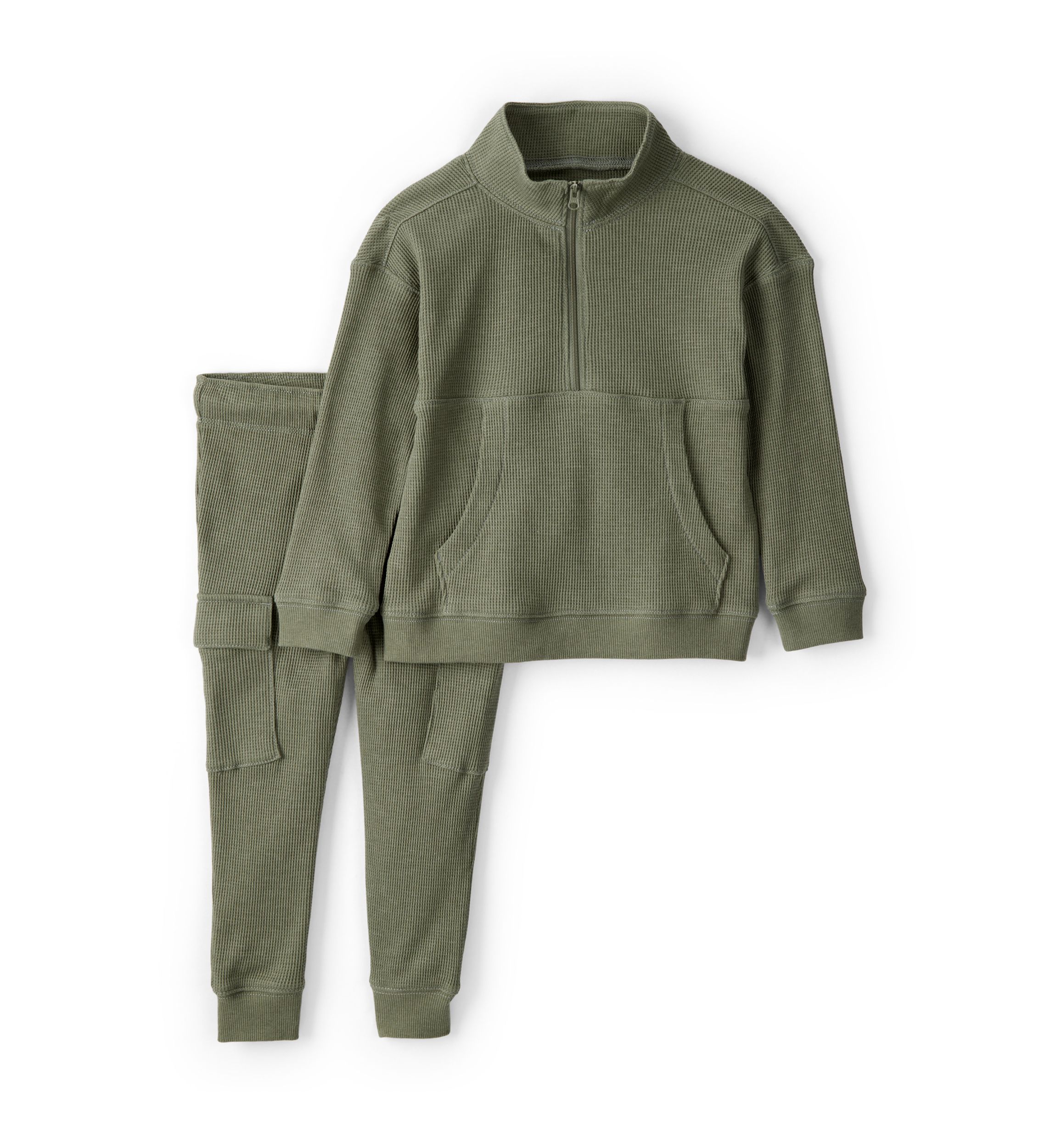 Toddler Boys 1/4 Zip Pullover Sweatshirt and Jogger Pants Set