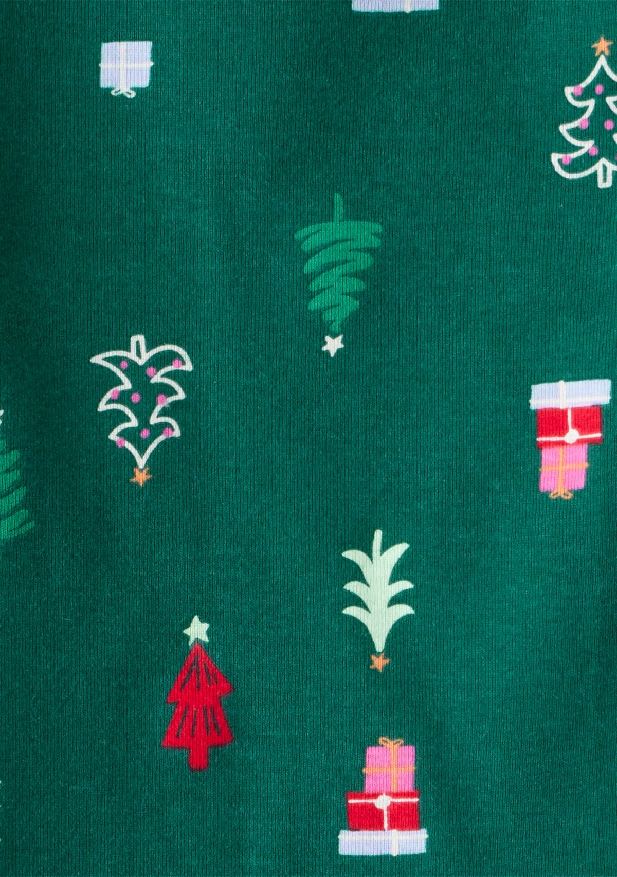 Toddler Girls Festive Tree Printed Two Piece Pajama Set