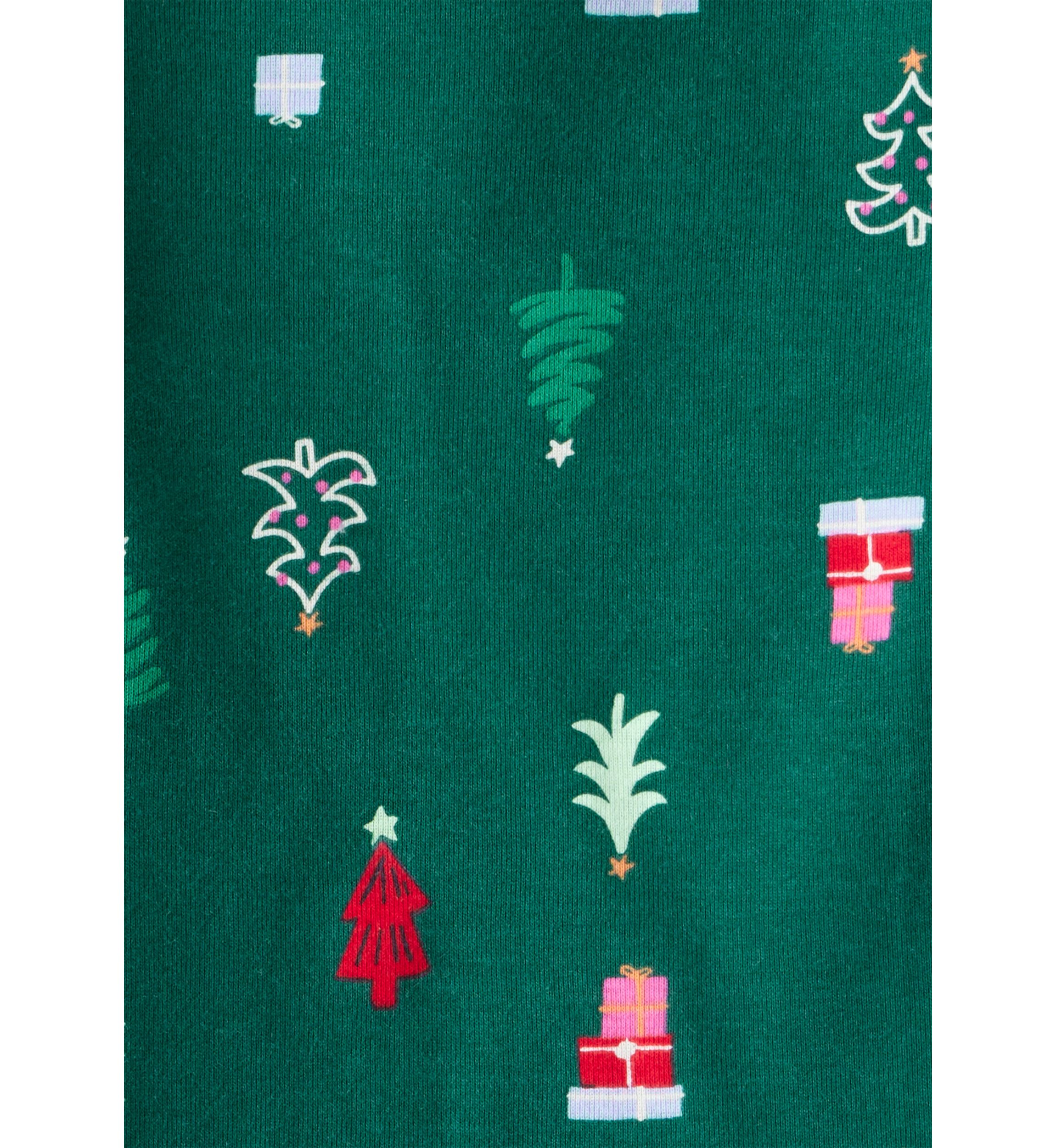 Toddler Girls Festive Tree Printed Two Piece Pajama Set