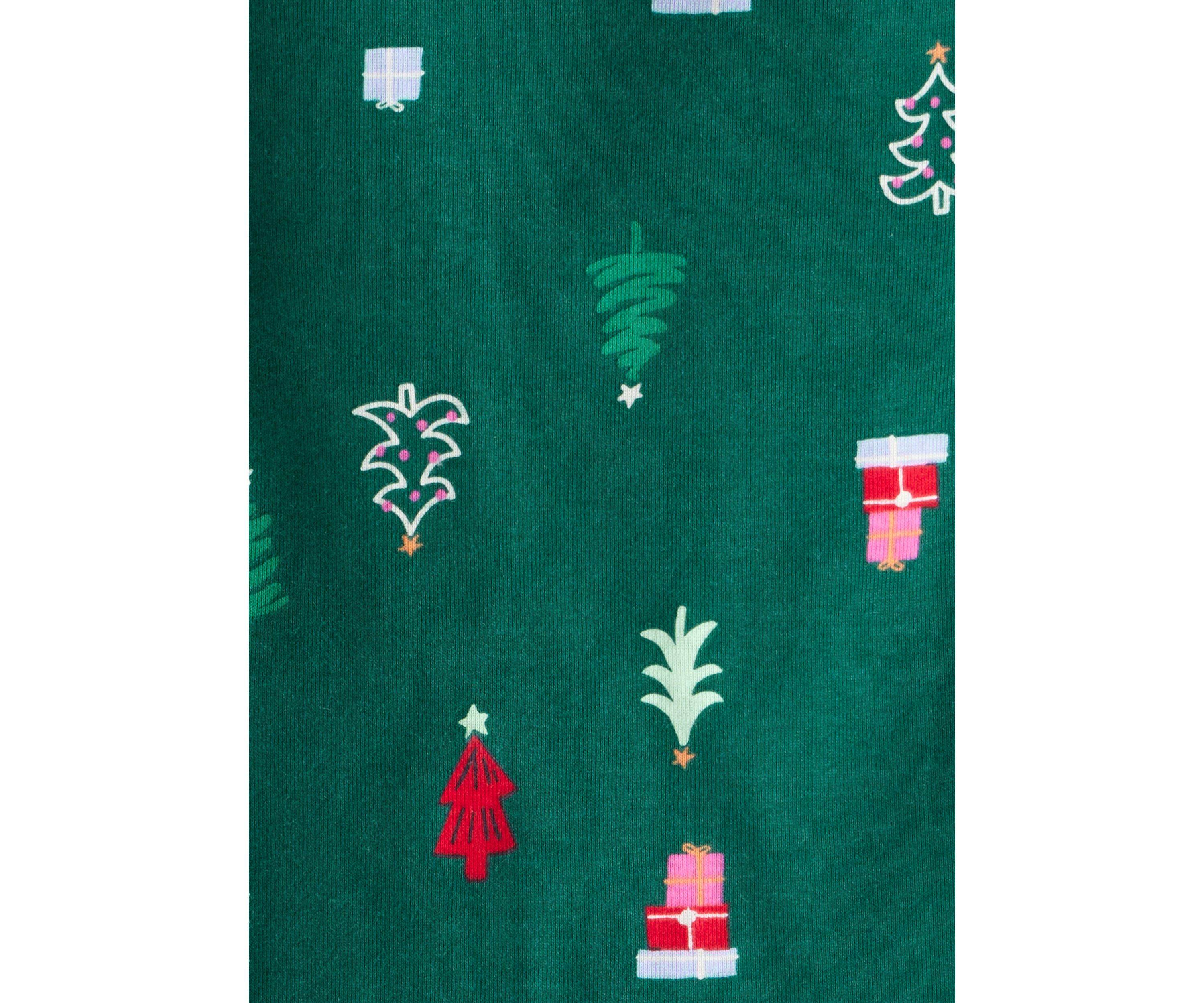 Toddler Girls Festive Tree Printed Two Piece Pajama Set