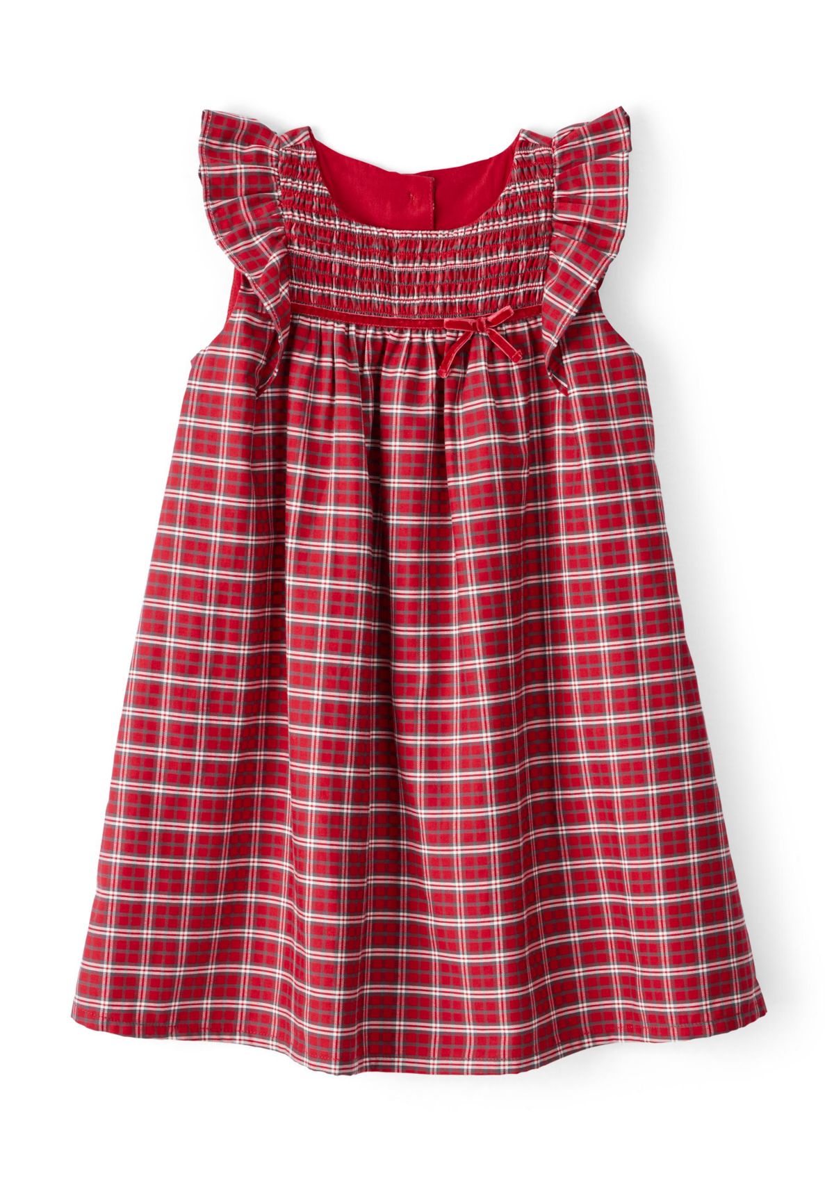 Toddler Girls Red Plaid Printed Dress