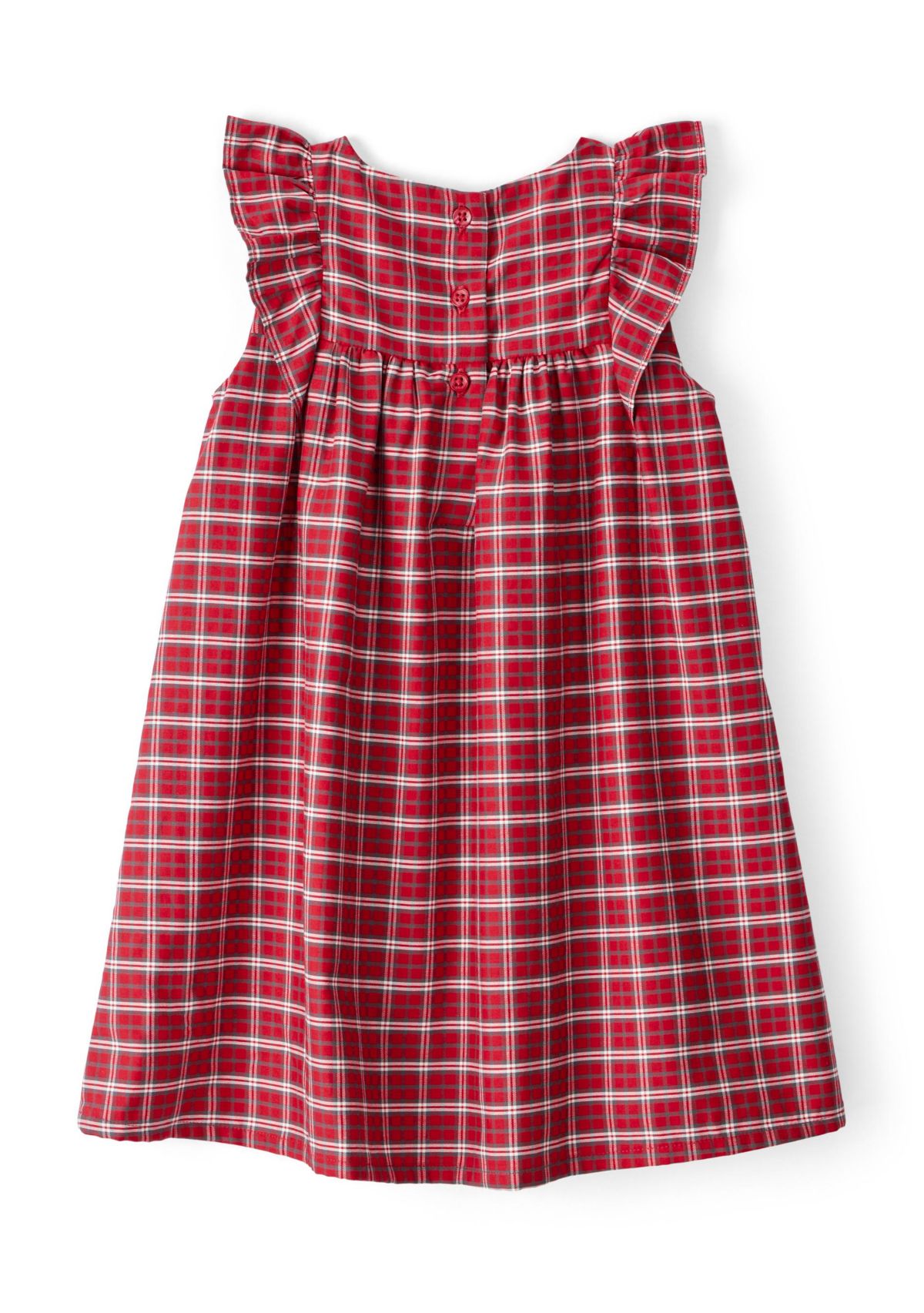 Toddler Girls Red Plaid Printed Dress