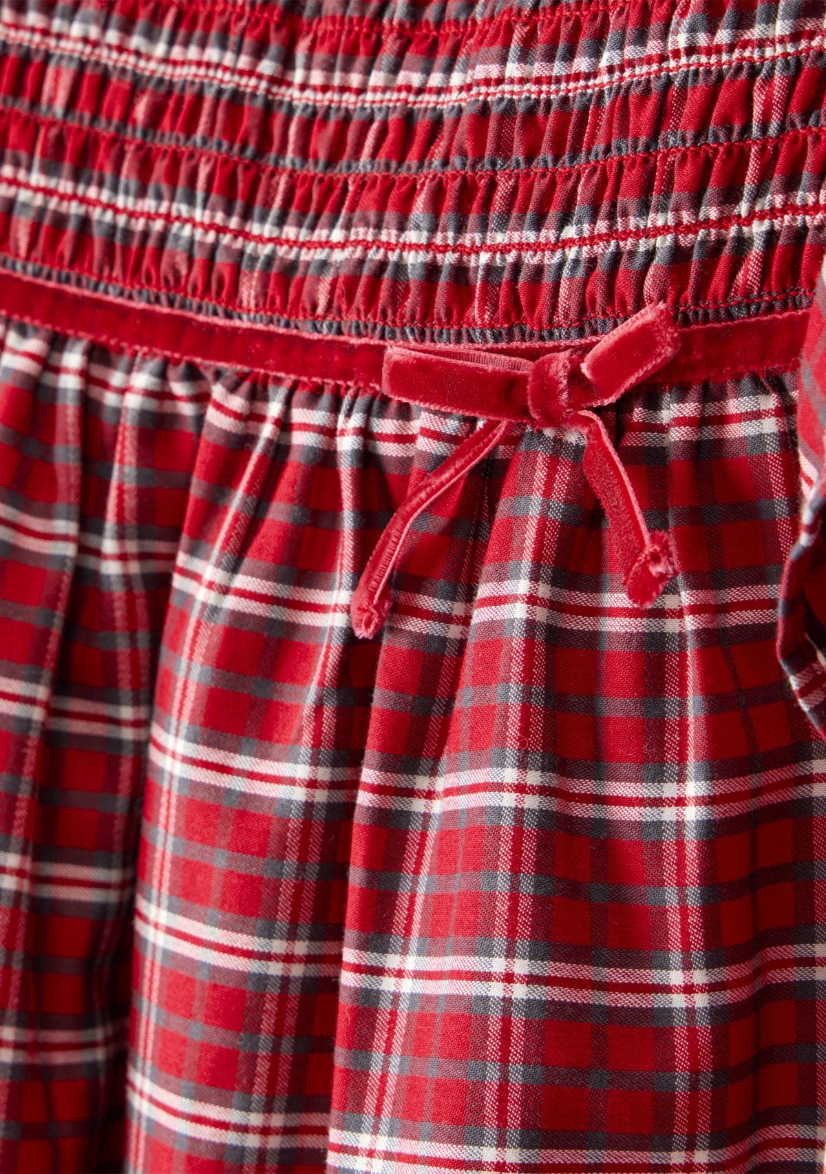 Toddler Girls Red Plaid Printed Dress