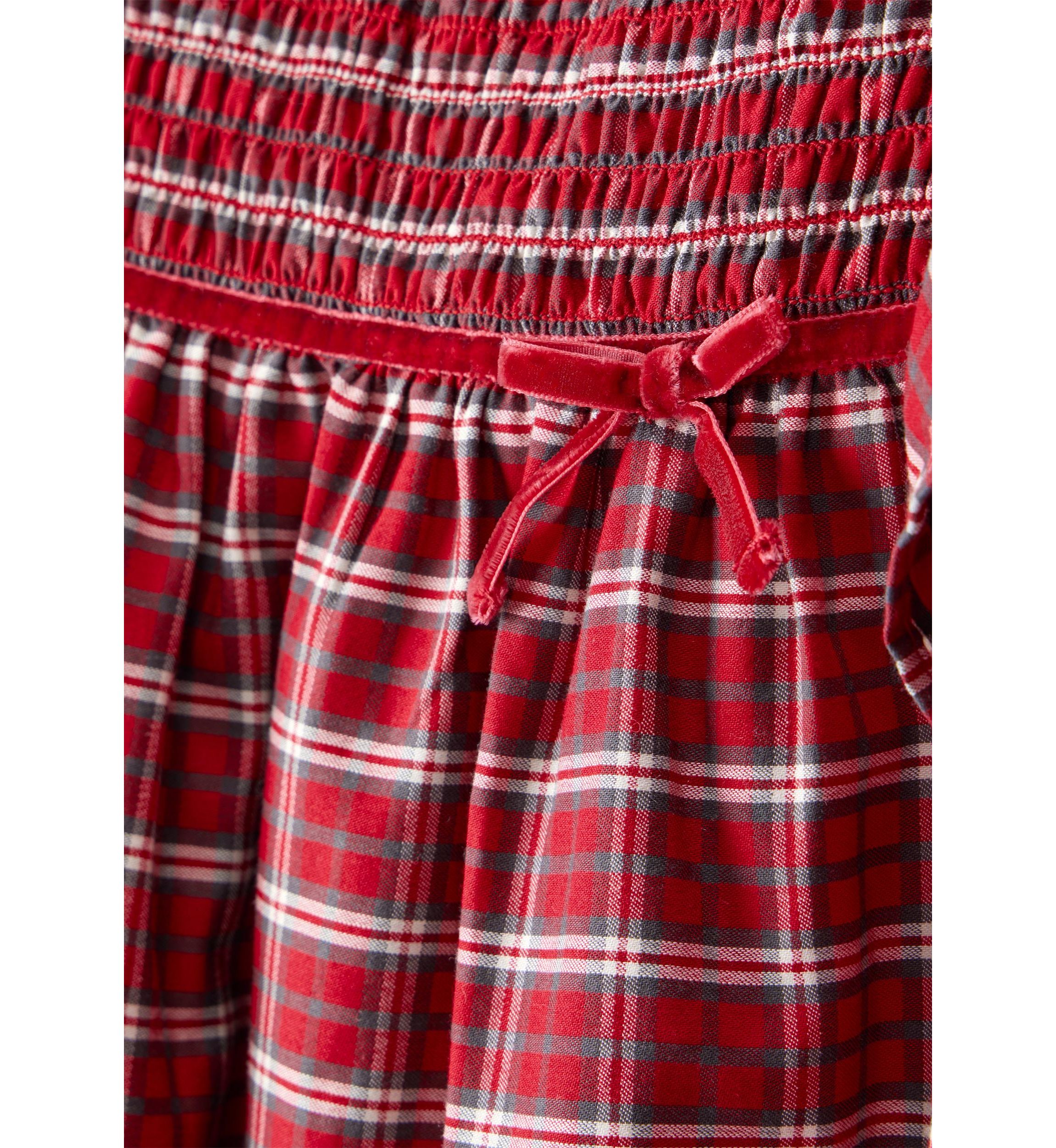 Toddler Girls Red Plaid Printed Dress