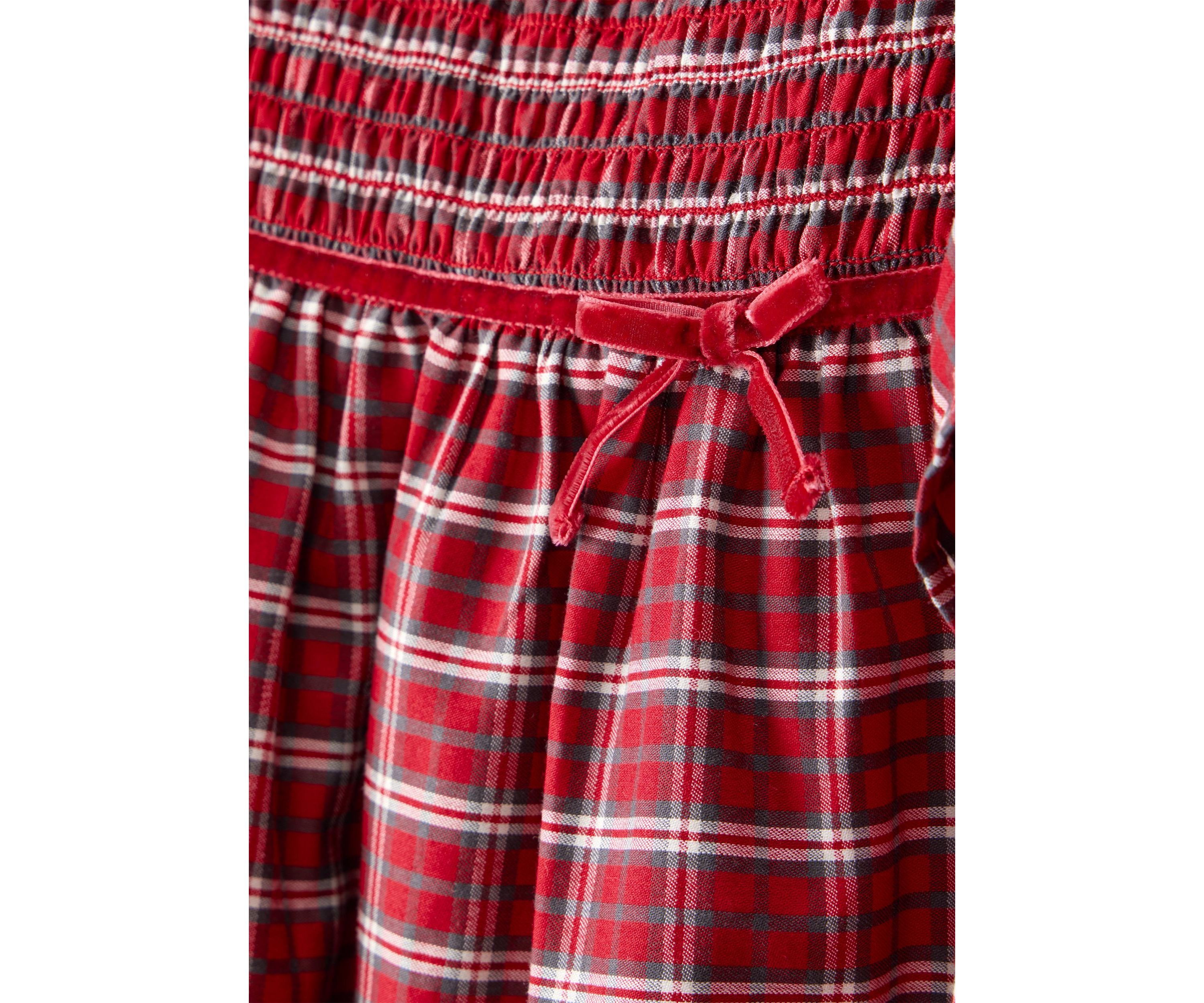 Toddler Girls Red Plaid Printed Dress