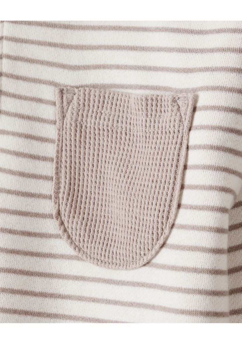 Baby Boys 2-Piece Striped Quarter Zip Pullover & Pant Set
