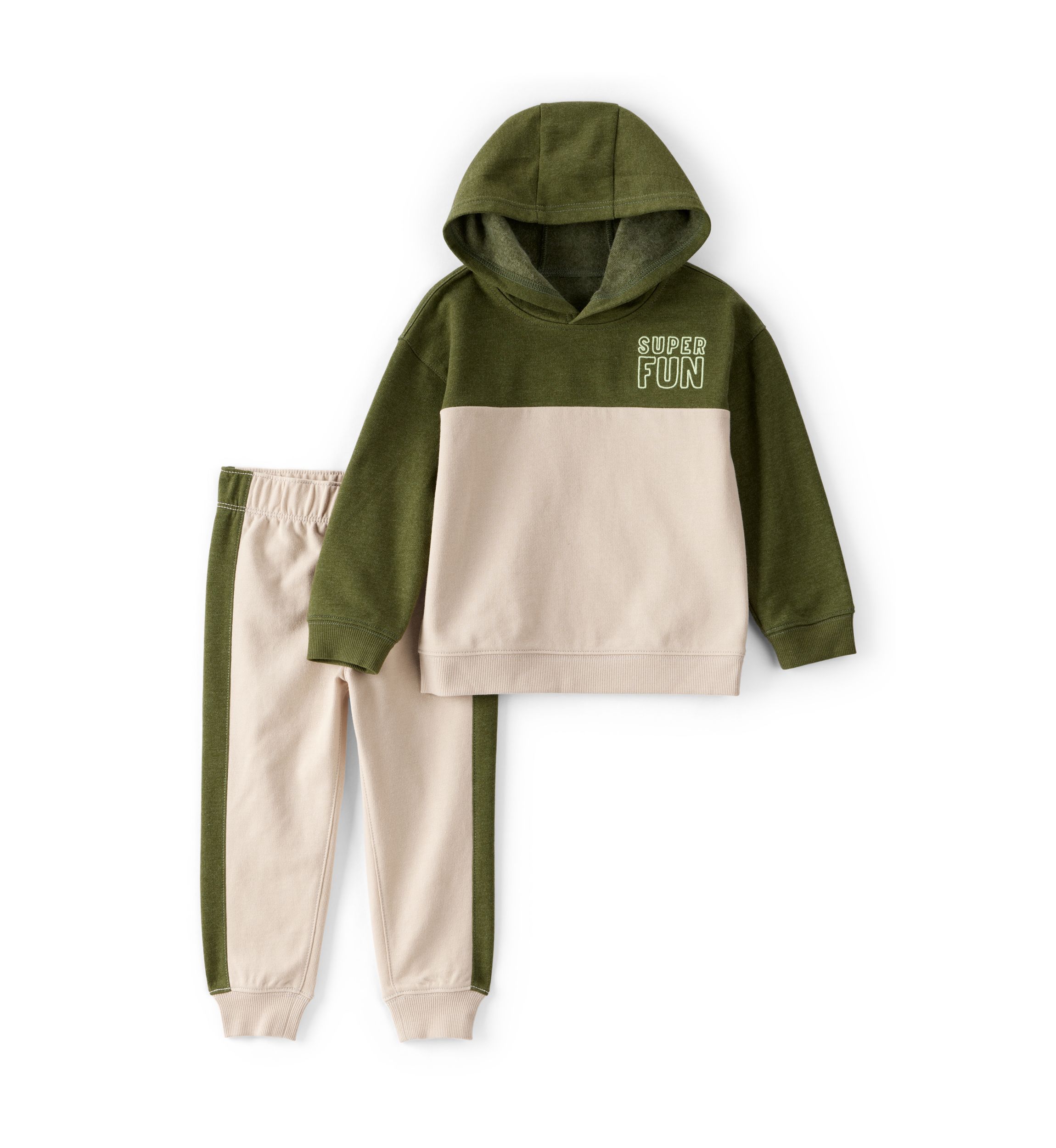 Toddler Boys 2-Piece Color Block Hoodie and Pant Set