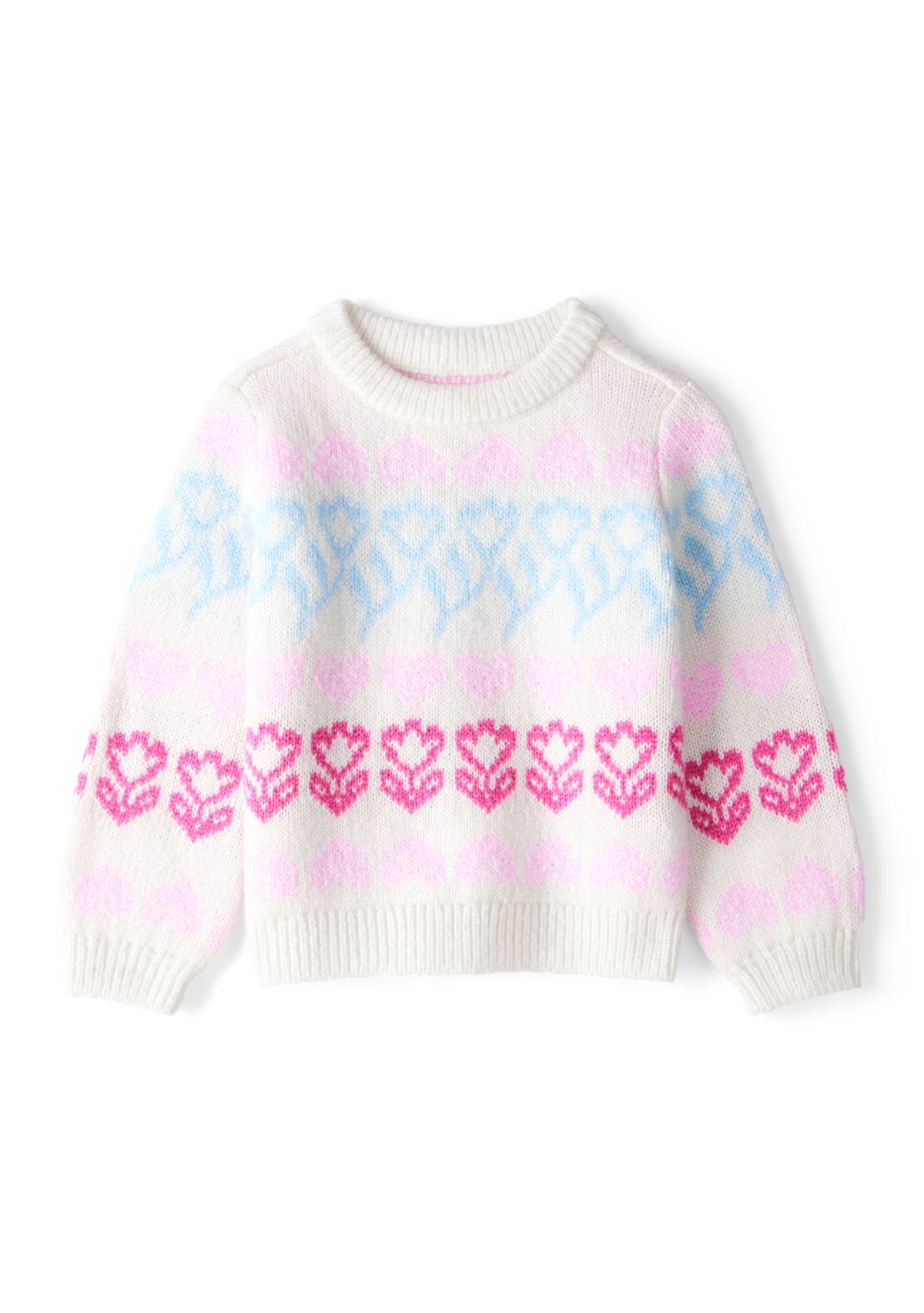 Toddler Girls Heart Print Sweater