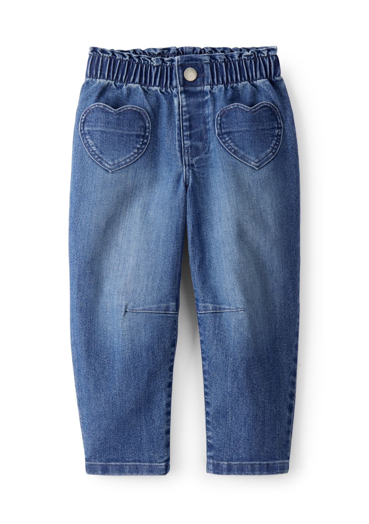 Toddler Girls Heart Pocket Barrel Jeans