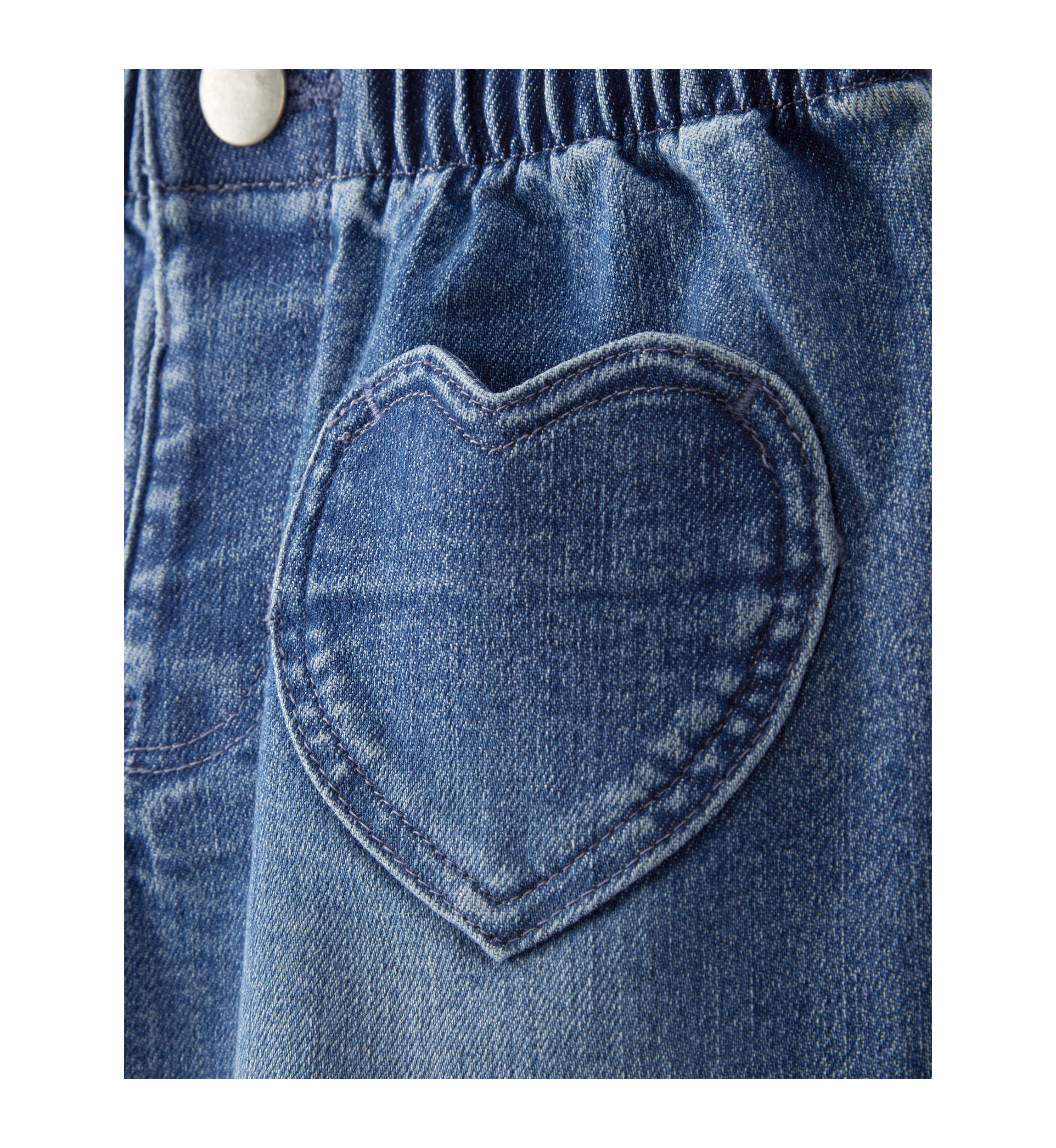 Toddler Girls Heart Pocket Barrel Jeans