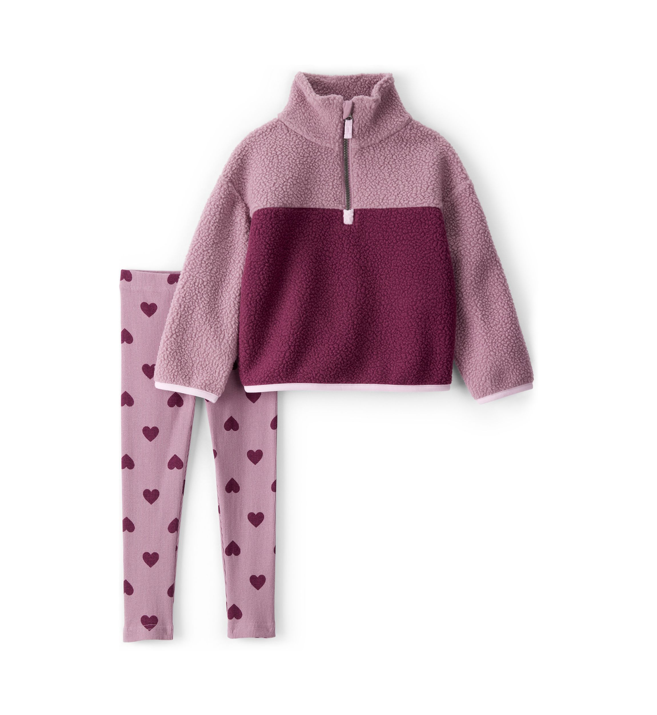 Toddler Girls 1/4 Zip Pullover and Leggings Set