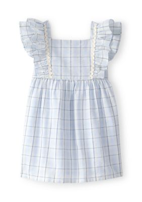 Carter's Toddler Girl Plaid ruffle-sleeve Dress 4T Blue/White