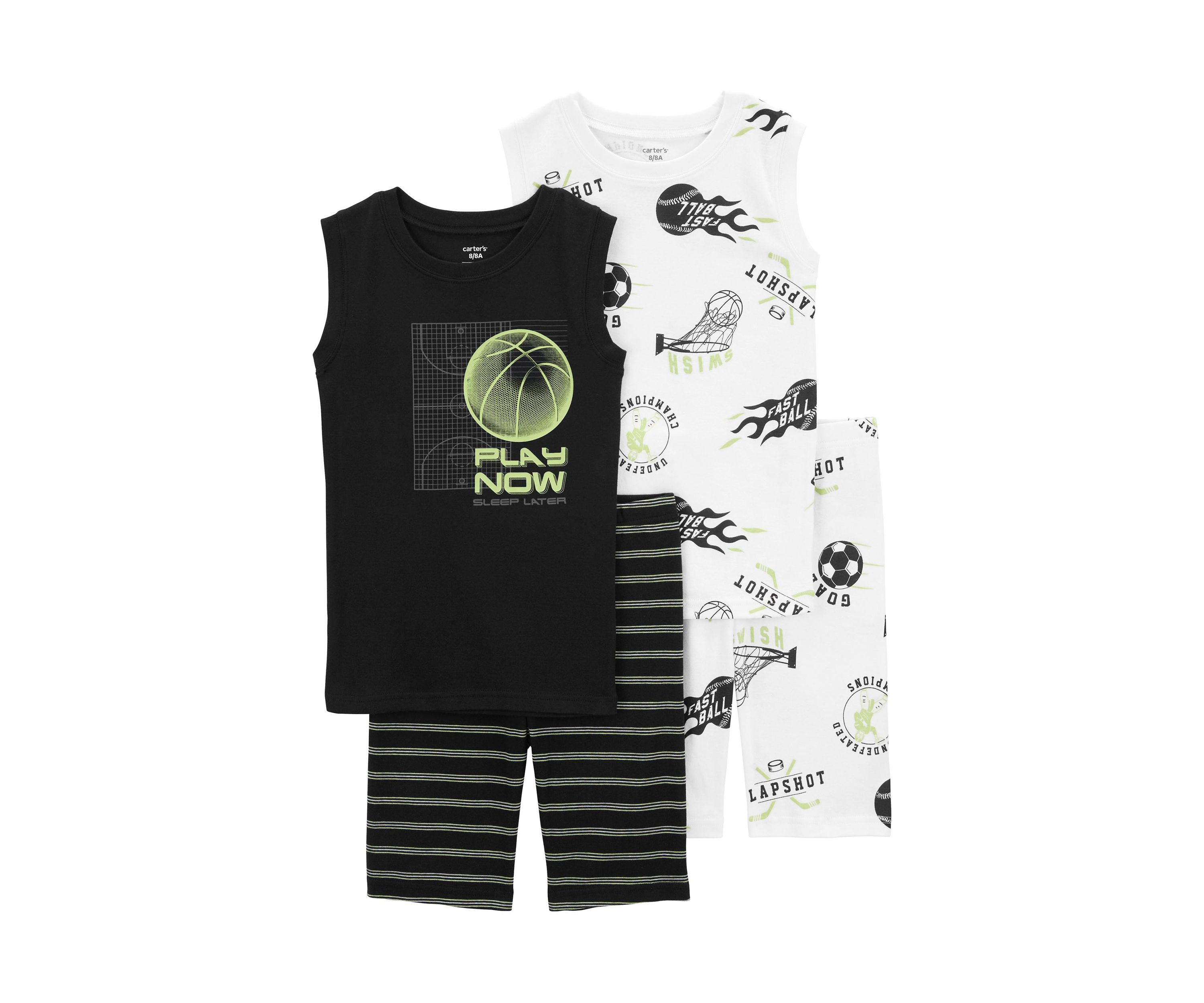 Boys 4-7 Sports 4 Piece Pajama Set 