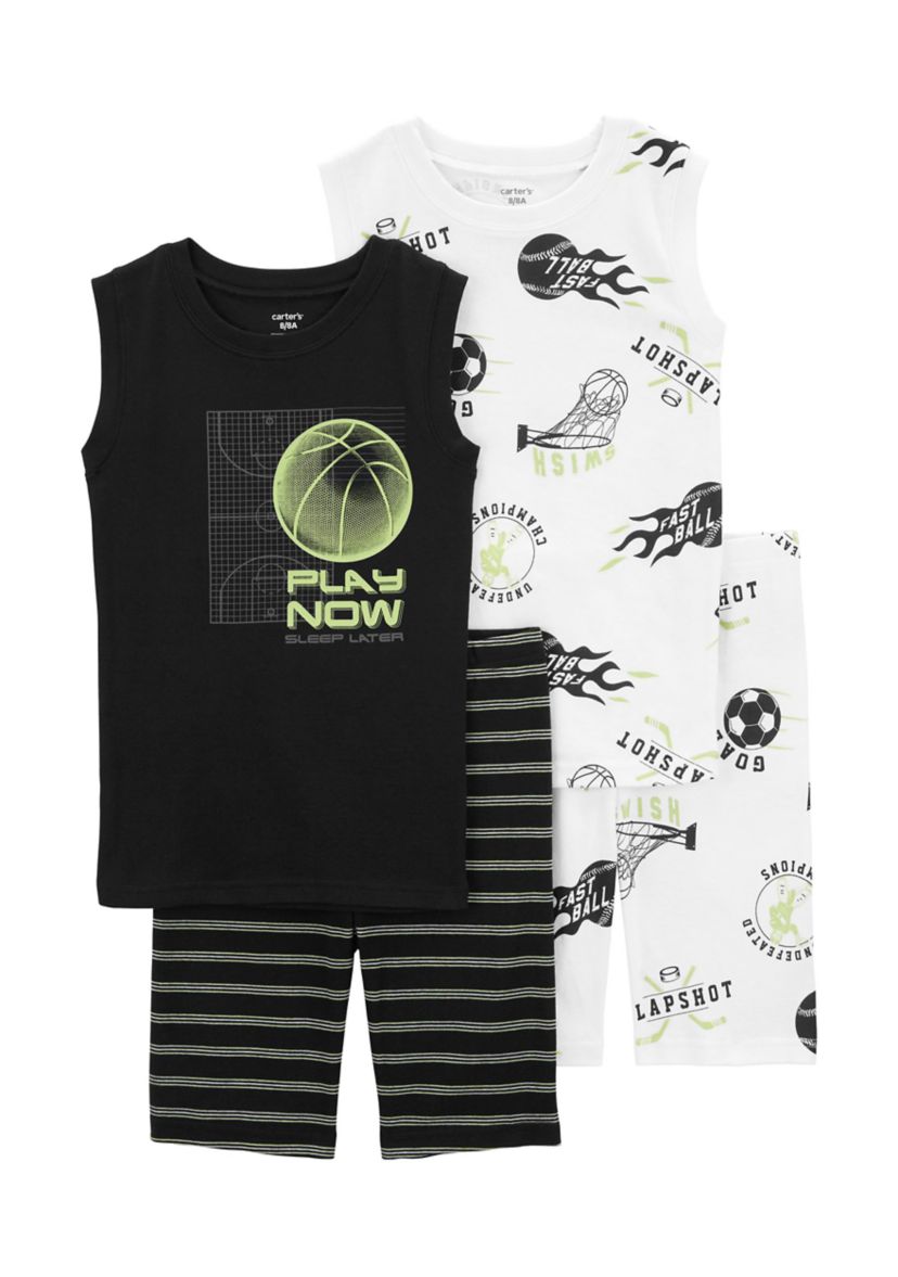 Boys 4-7 Sports 4 Piece Pajama Set 