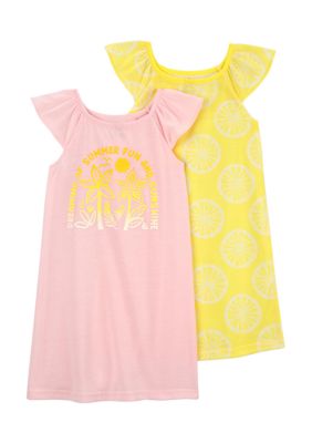 Toddler Girls Lemon Printed Nightgowns