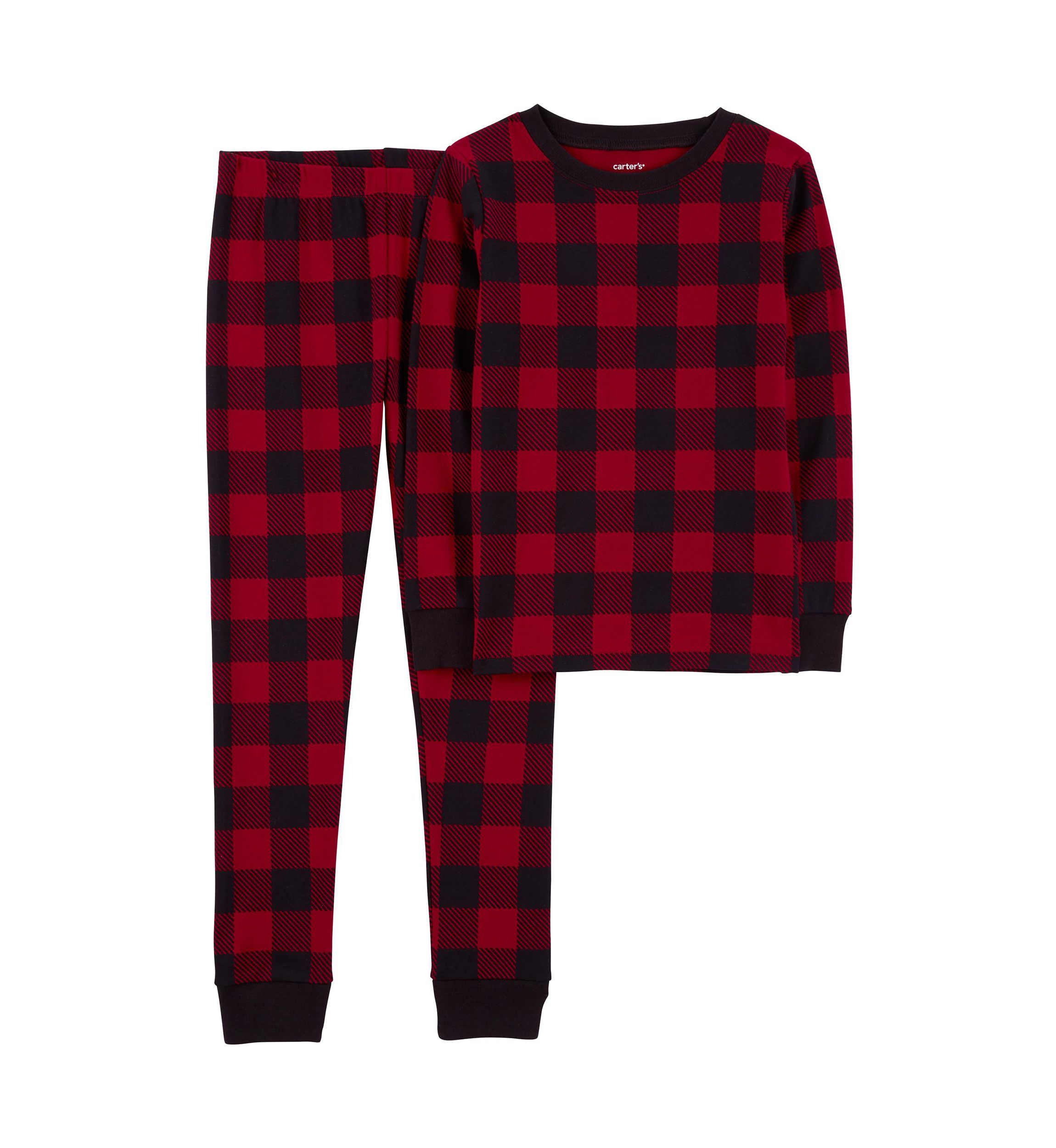 Boys 4-10 Buffalo Plaid Printed Pajama Set