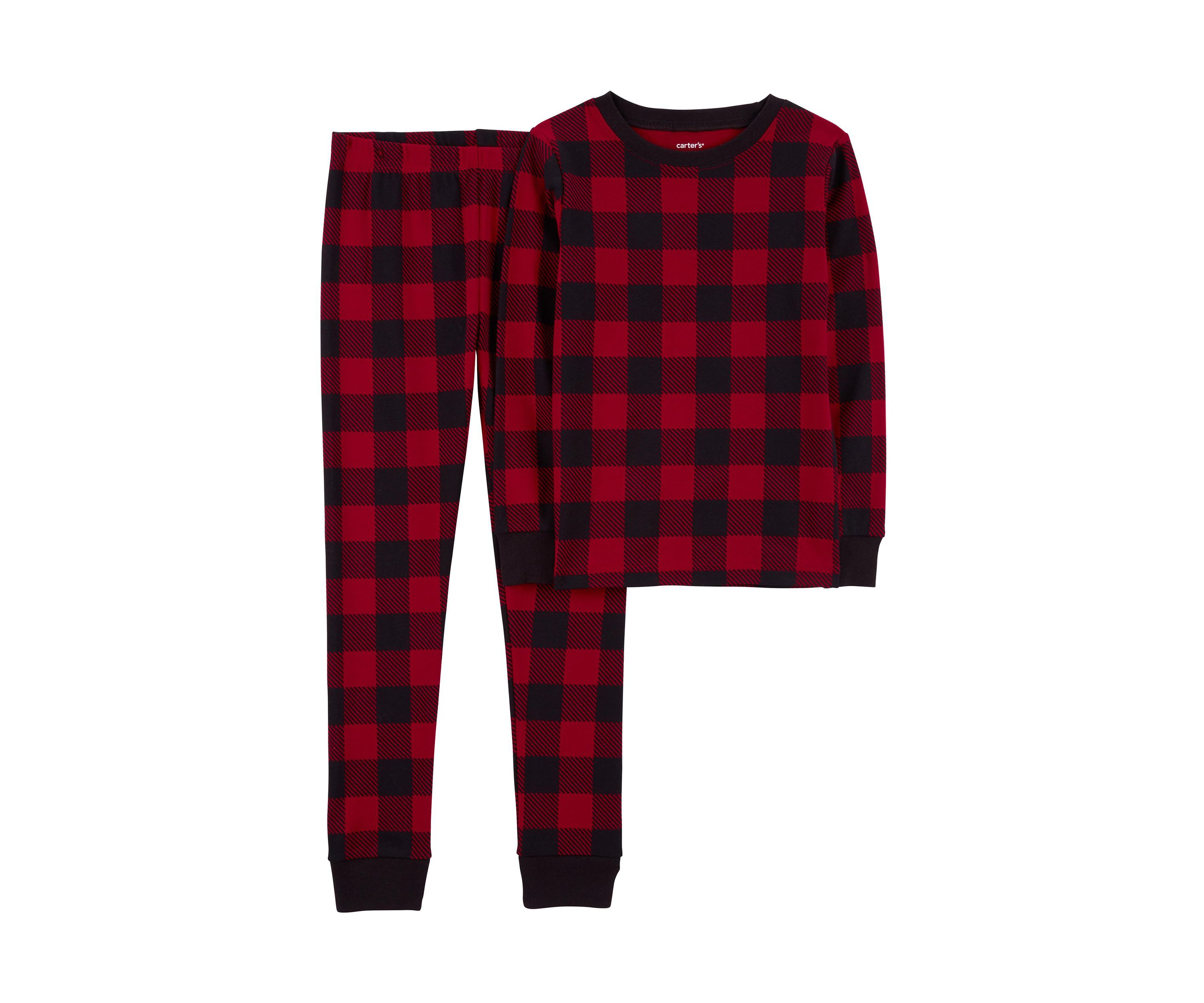 Boys 4-10 Buffalo Plaid Printed Pajama Set