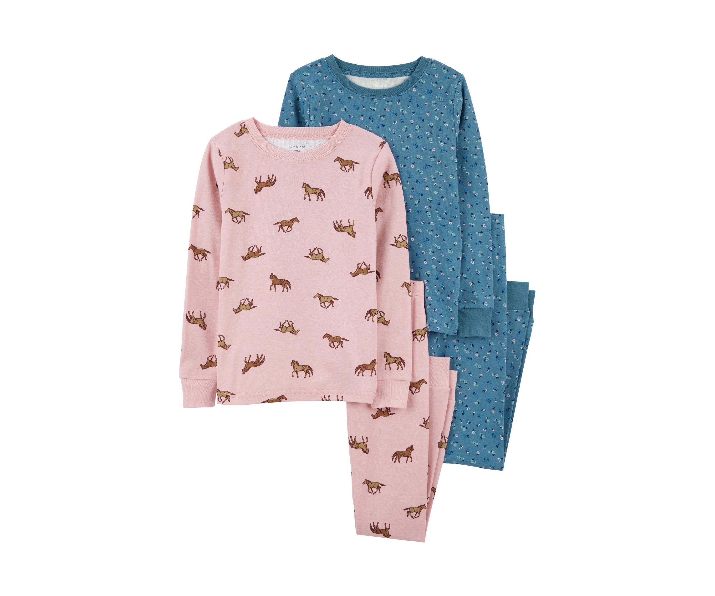 Girls 4-10 4 Piece Printed Pajama Set