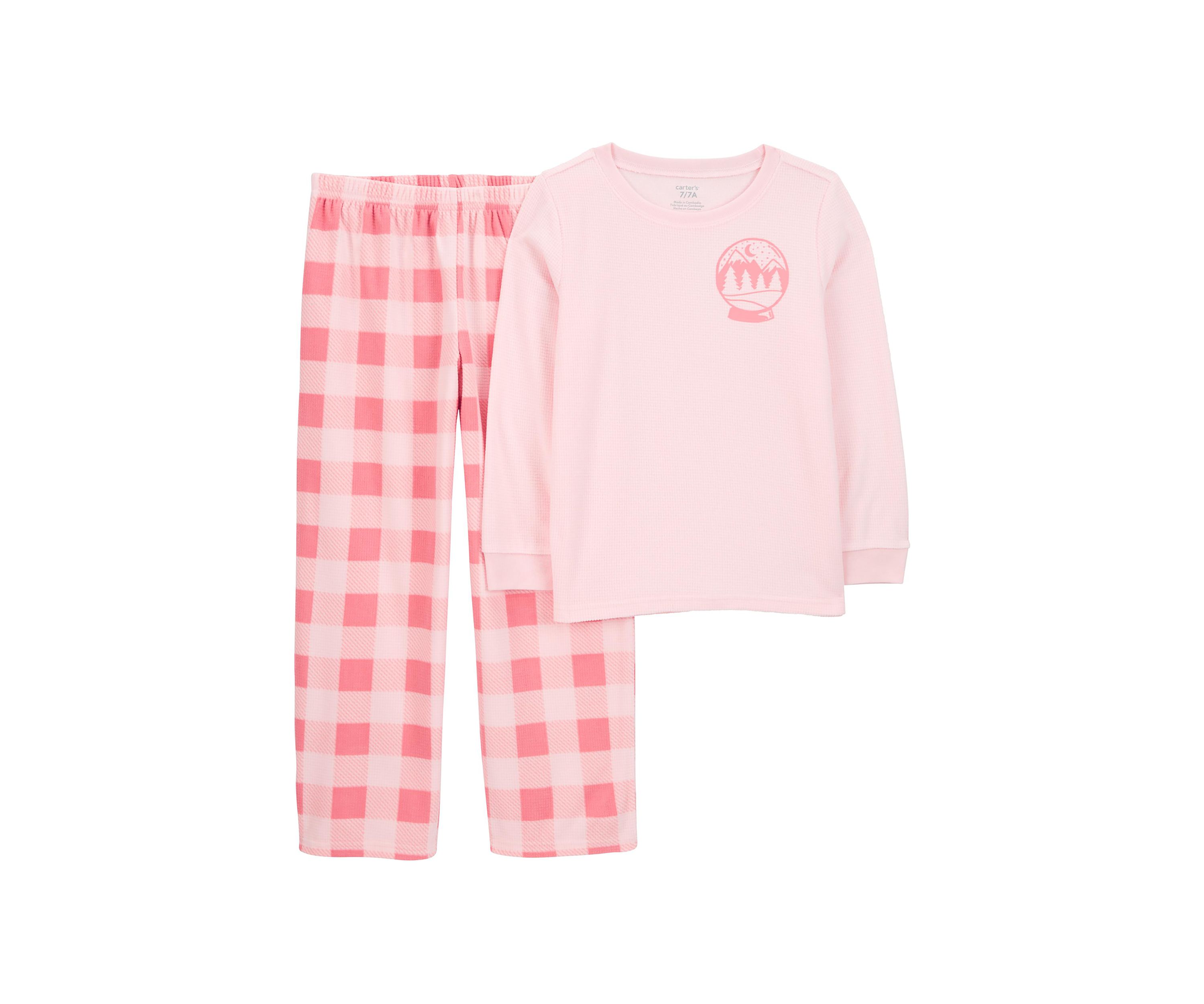 Girls 5-16 Plaid 2 Piece Fleece Pajama Set