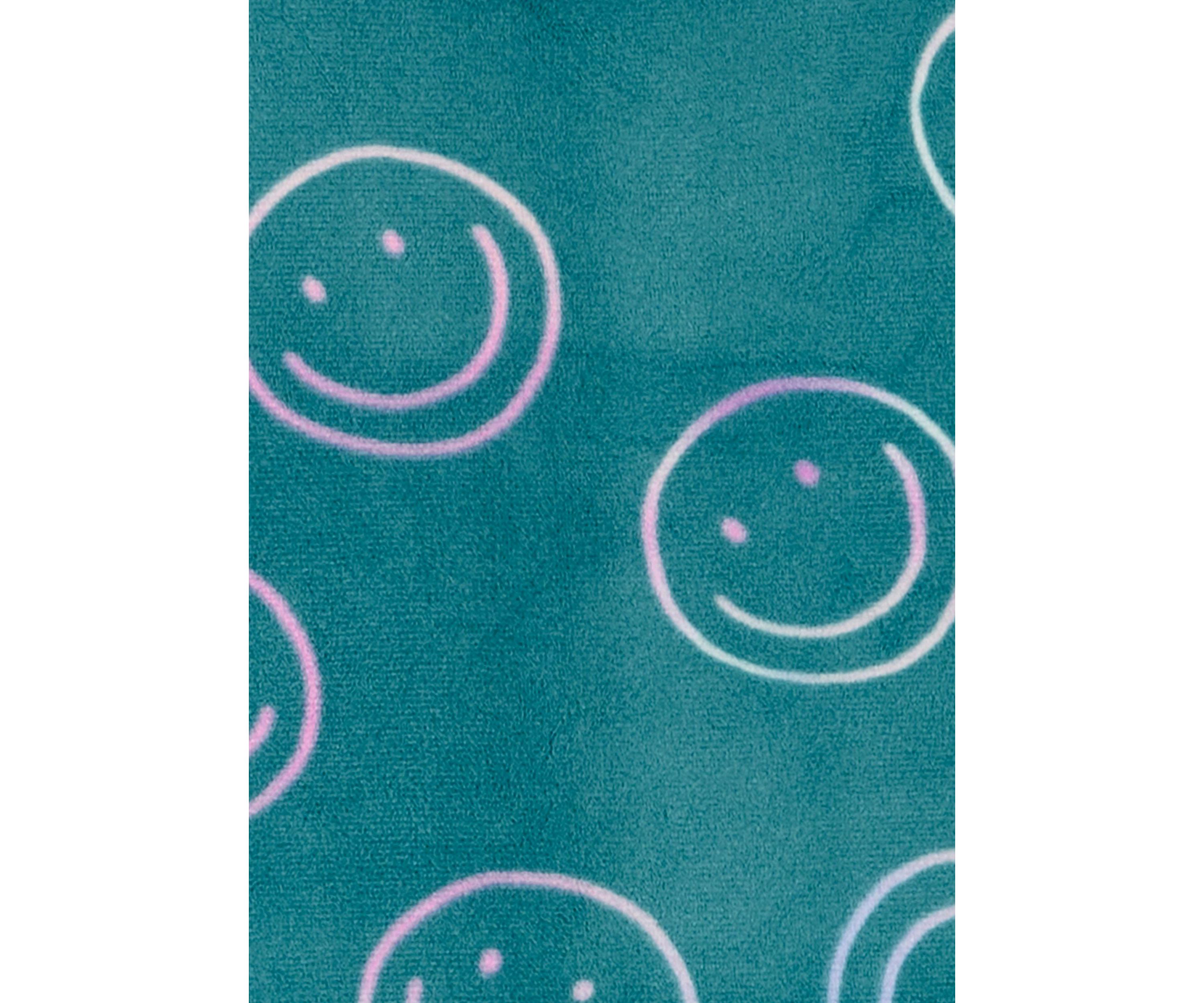 Girls 5-16 2 Piece Smiley Printed Velour Pajama Set