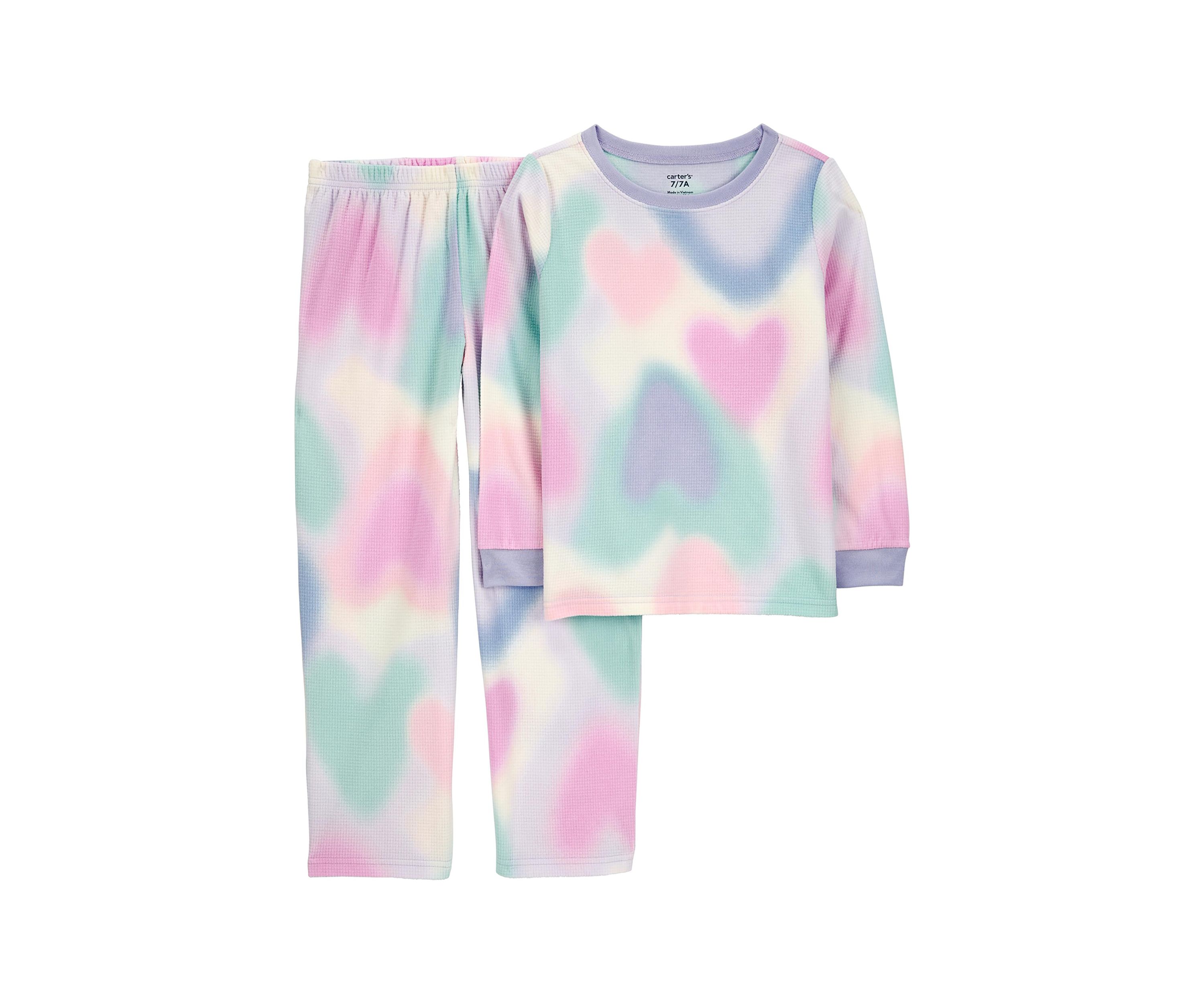 Girls 7-16 Tie Dyed 2 Piece Printed Pajama Set