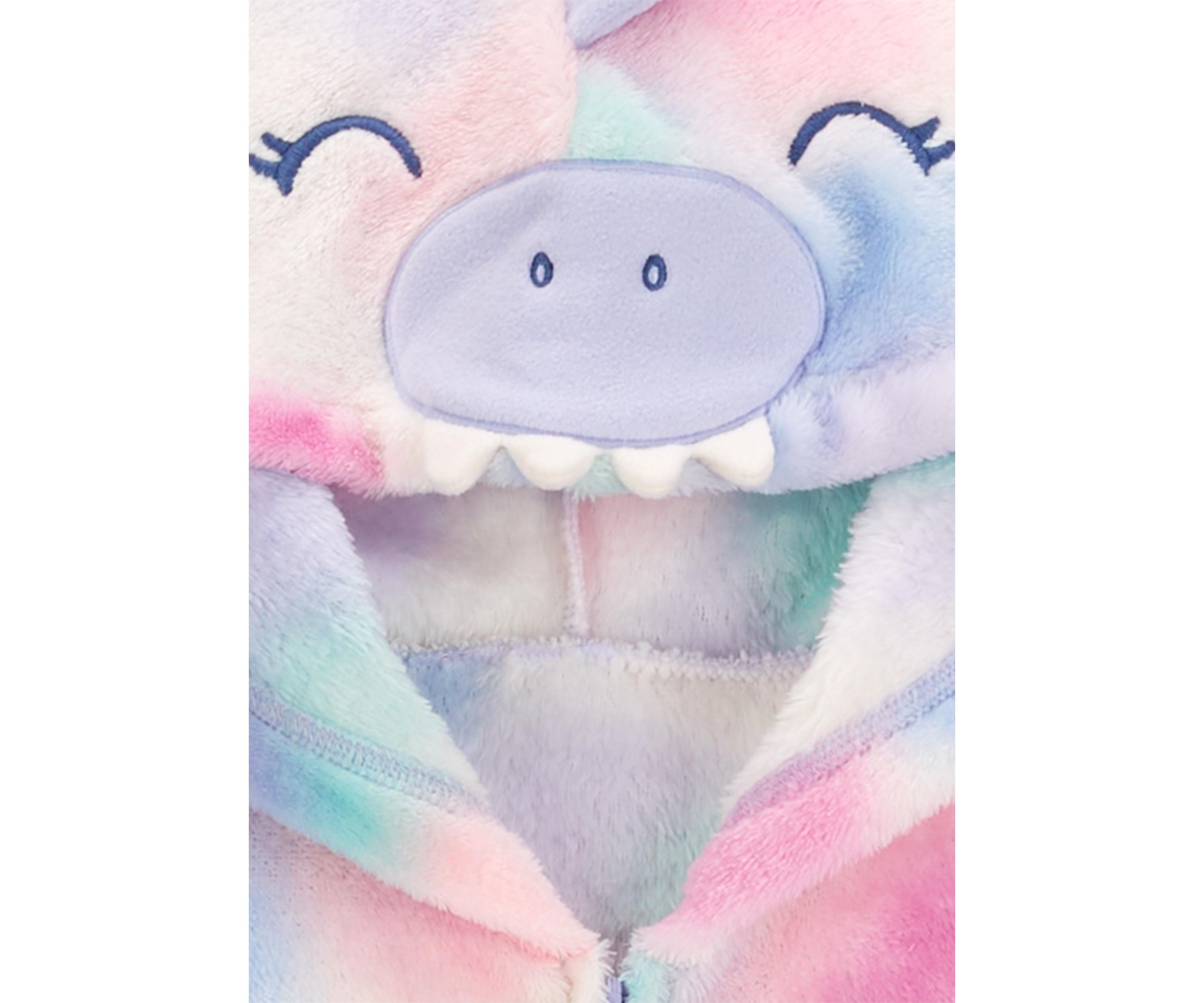 Girls 5-16 Tie Dyed Hooded Printed Fleece Footie Pajamas