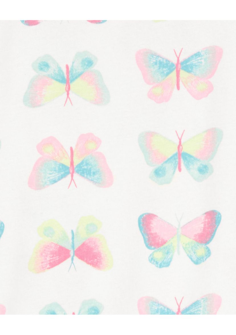 Girls 5-10 Butterfly Printed 4 Piece Pajama Set